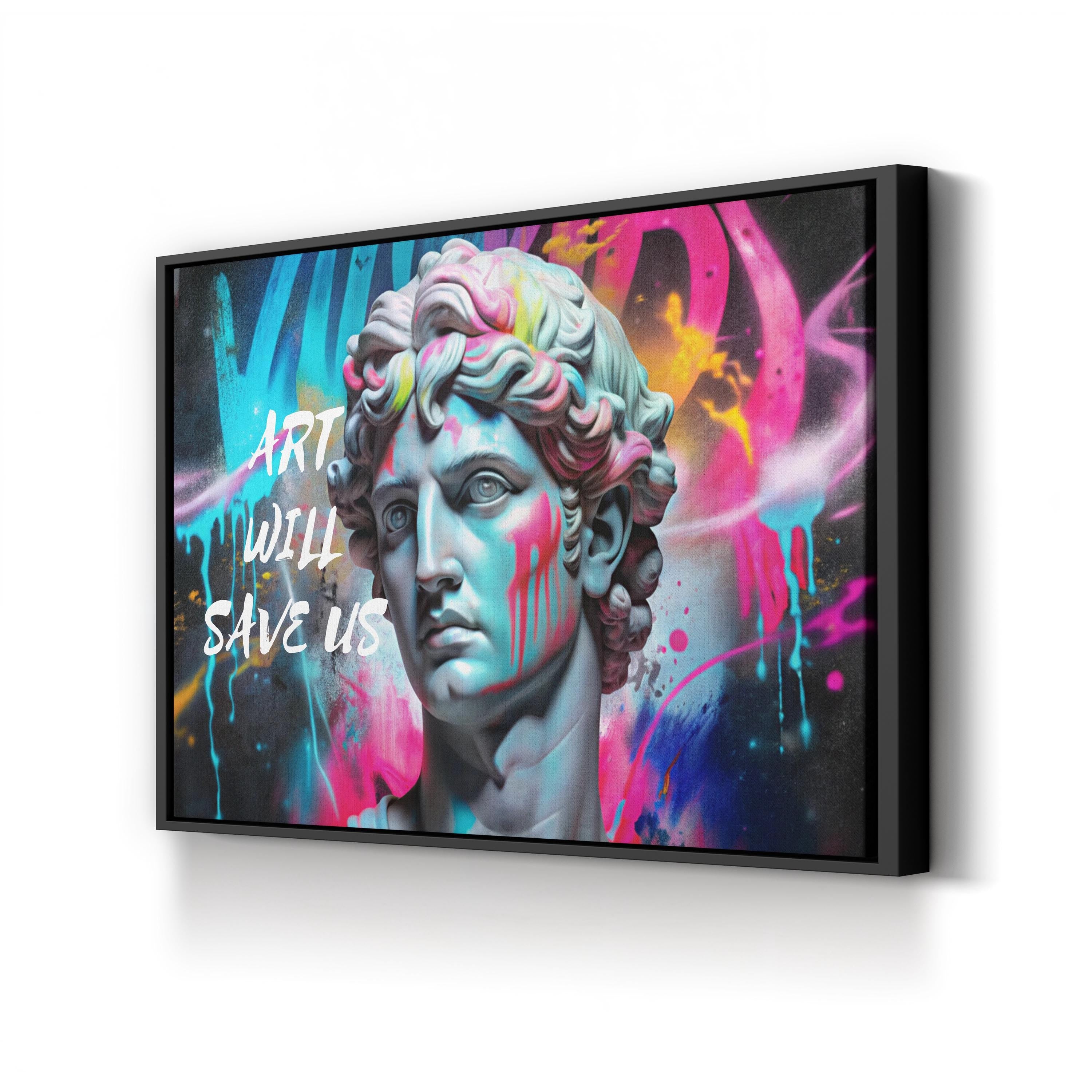 Graffiti Statue Wall Art — Contemporary Urban Street Art Composition