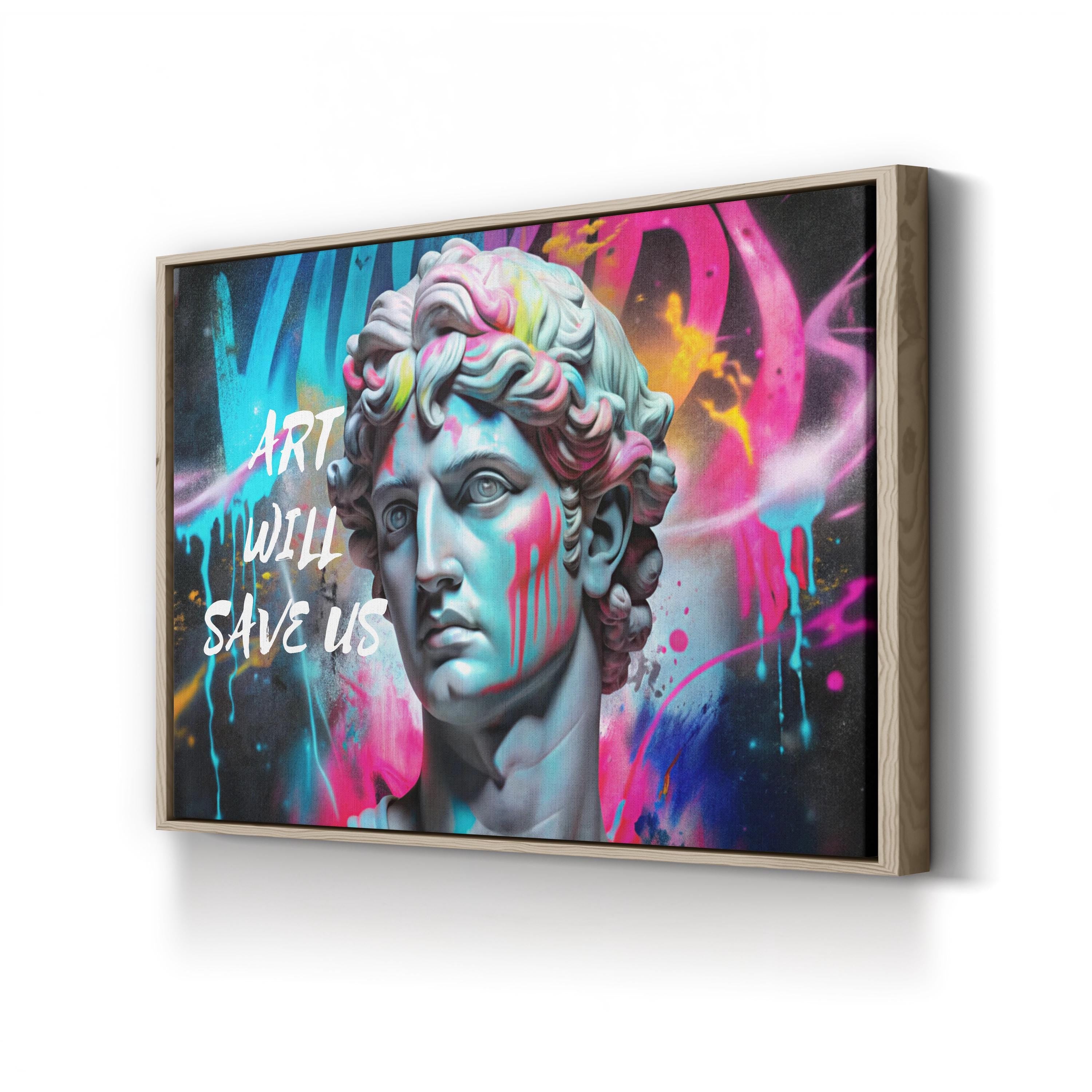 Graffiti Statue Wall Art — Contemporary Urban Street Art Composition