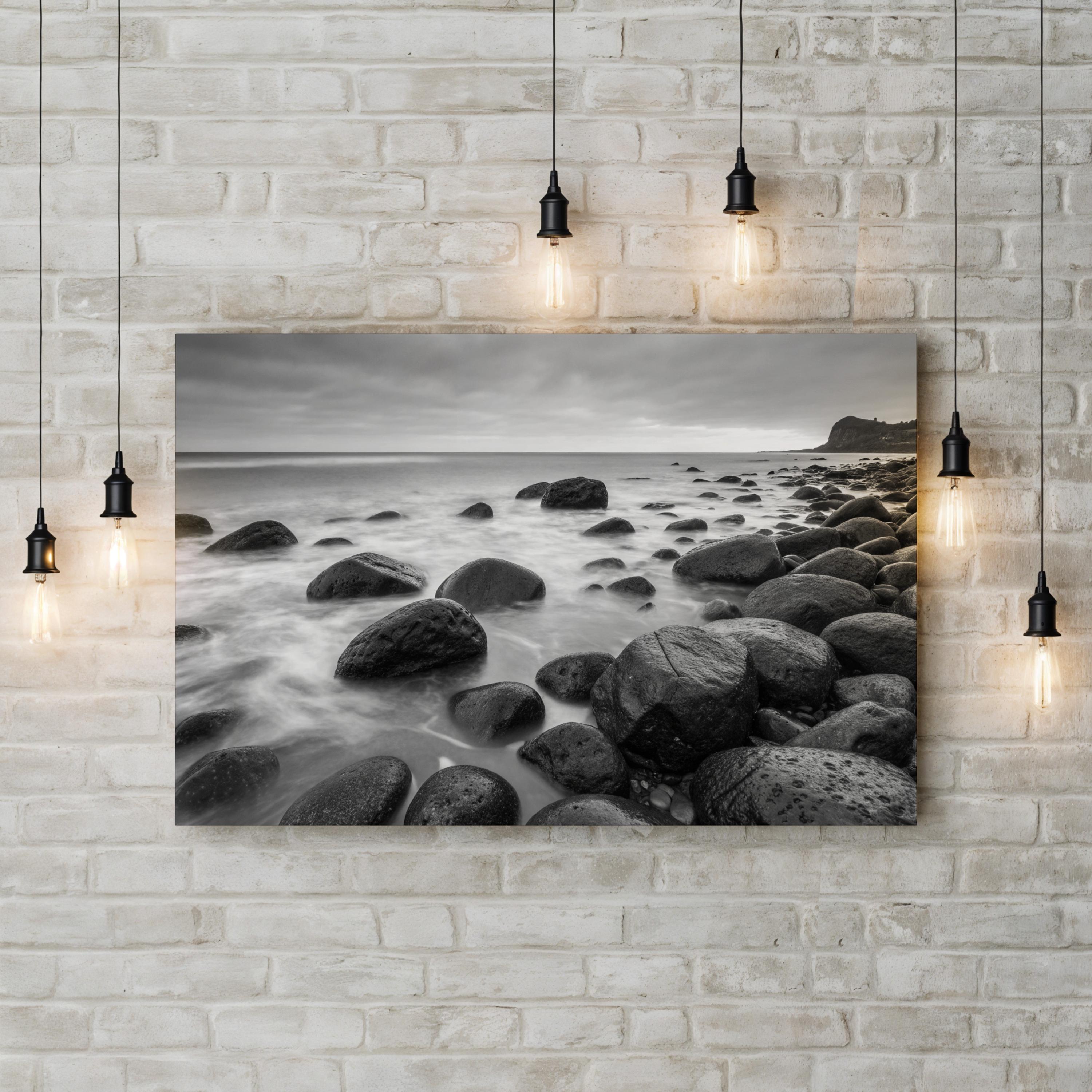 Montauk Beach – Vintage Photography Wall Art | Black & White Ocean Canvas Print