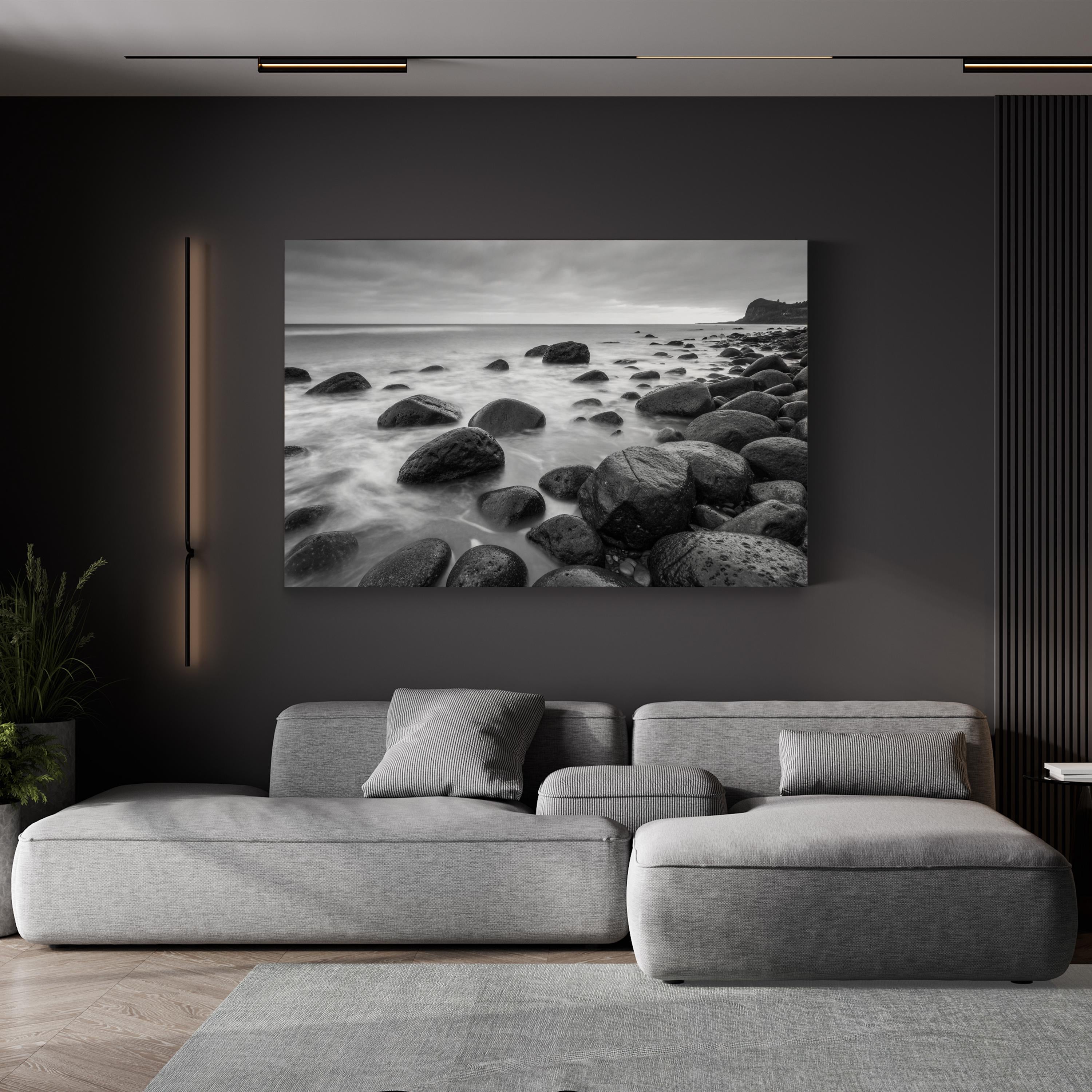 Montauk Beach – Vintage Photography Wall Art | Black & White Ocean Canvas Print