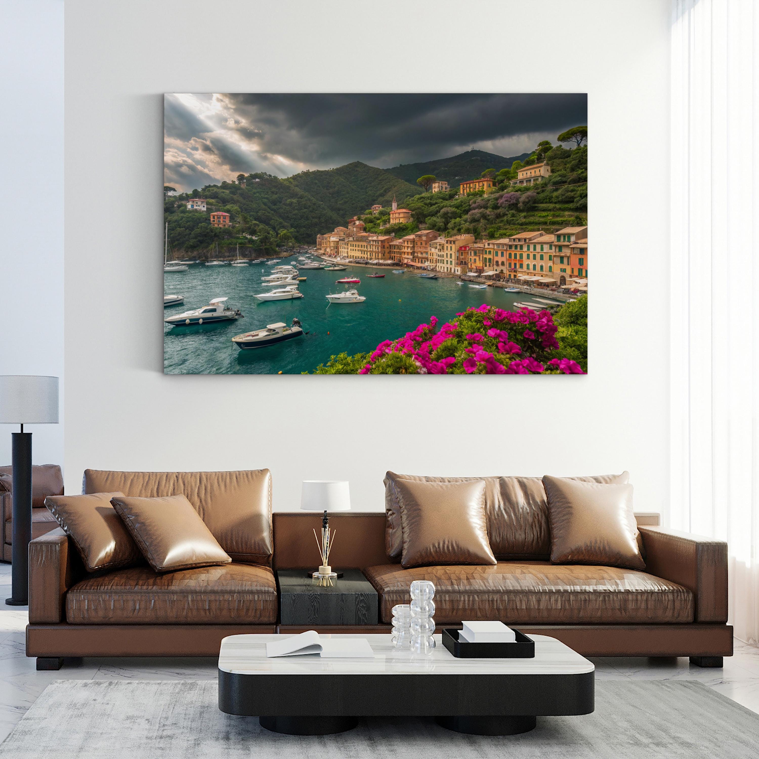 Portofino, Italian Riviera, Liguria, Italy Canvas Print: Coastal Village Wall Art