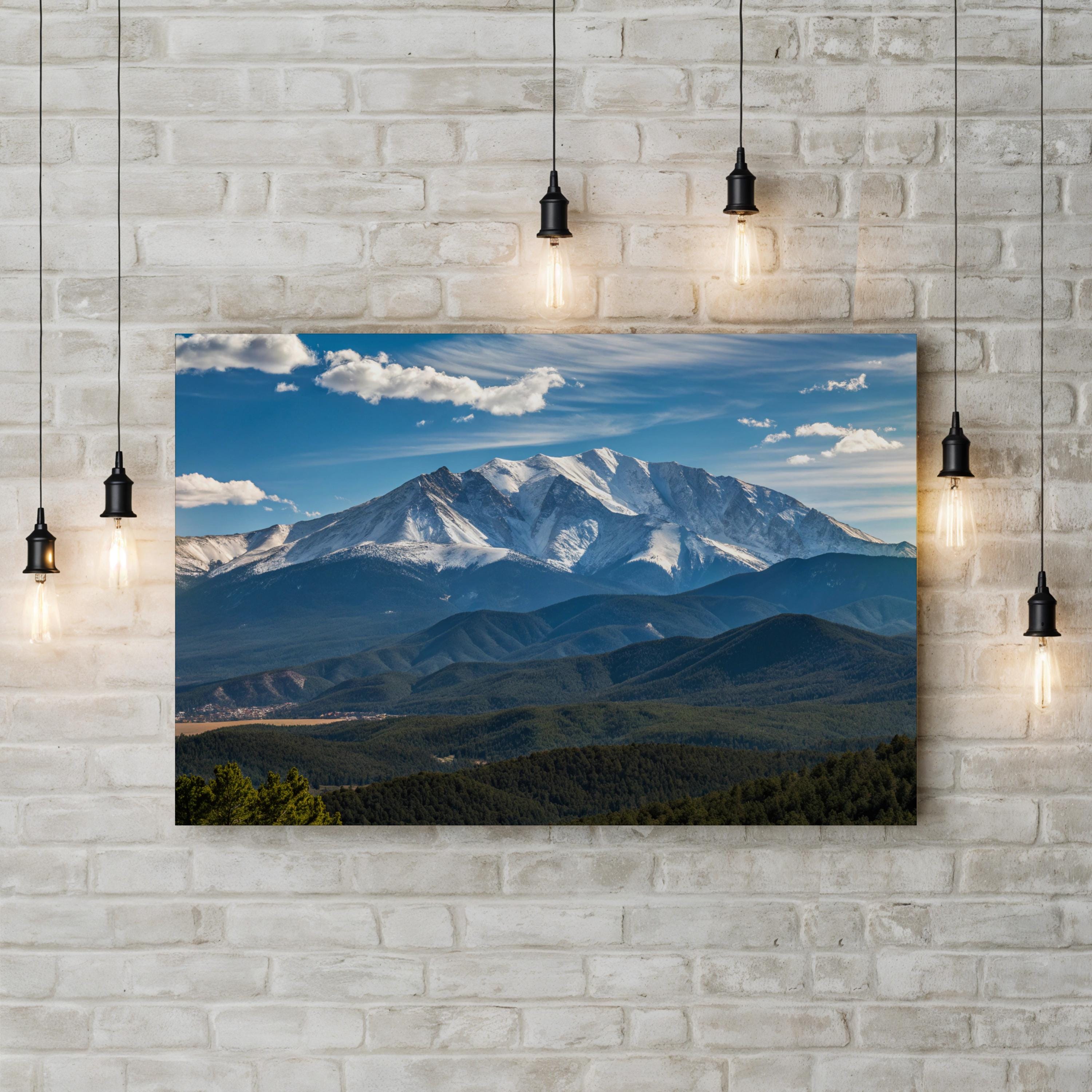 Pikes Peak – Vintage Photography Wall Art | Colorado Mountain Canvas Print