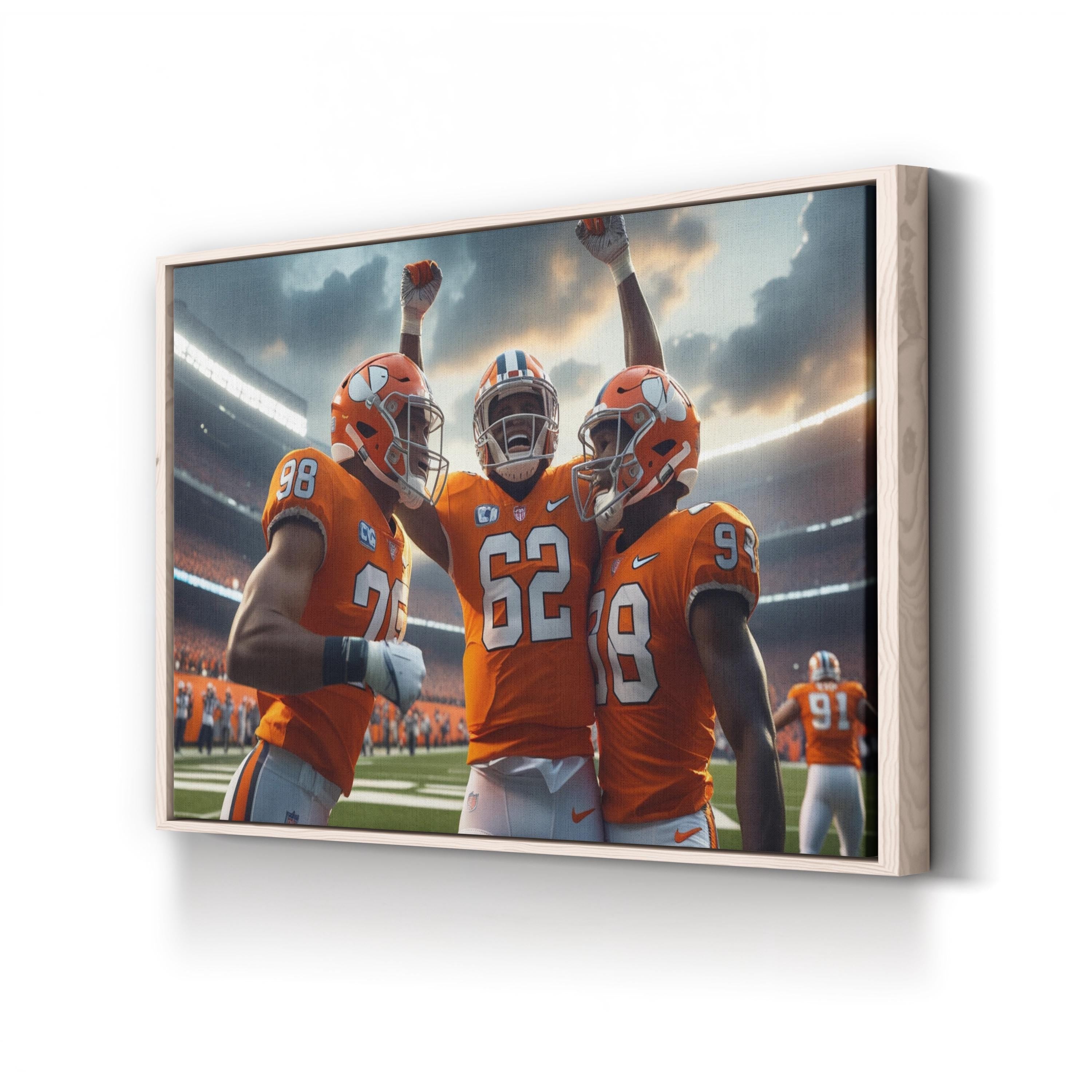Football Team Celebration – Vintage Photography Wall Art | Sports Canvas Print