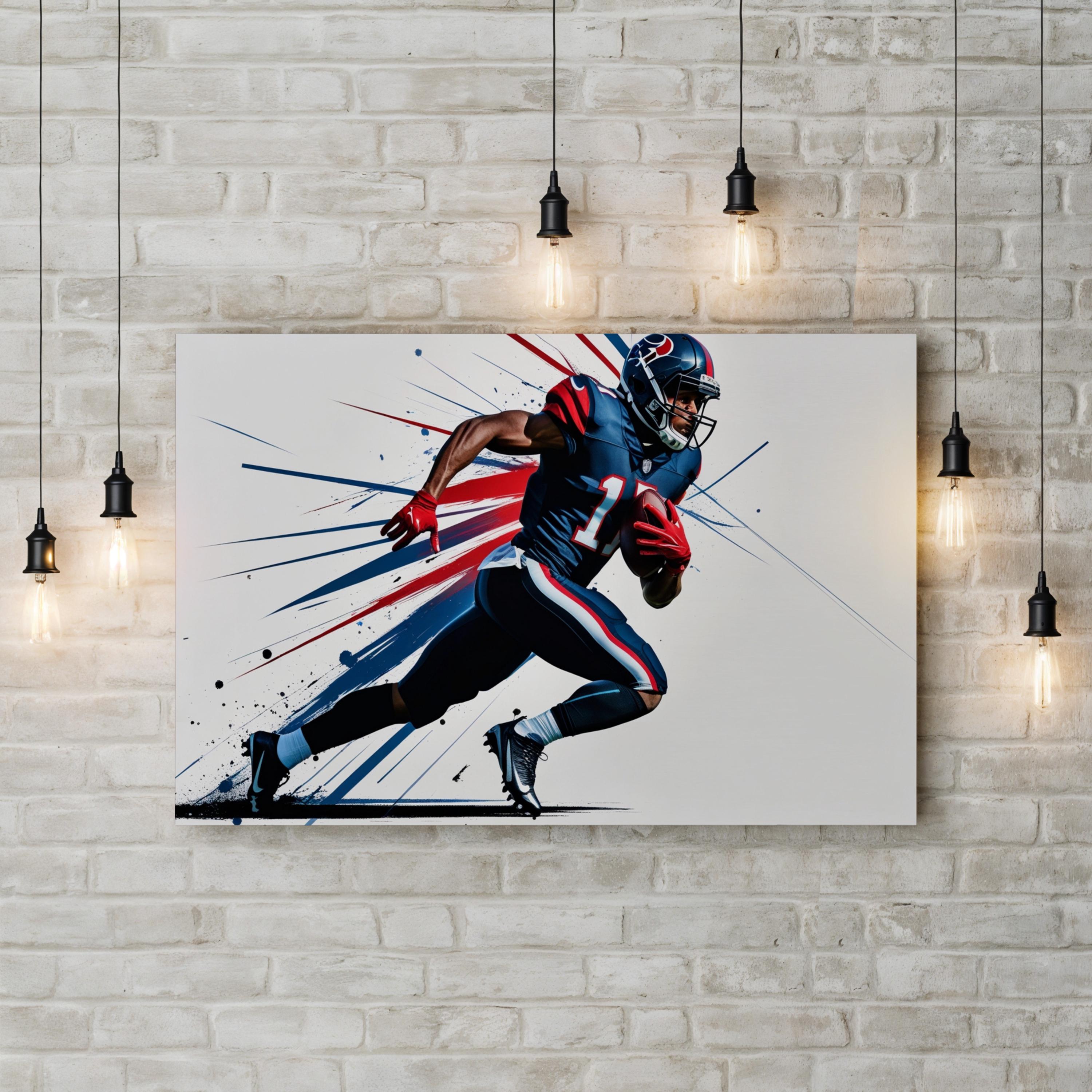 Athlete in Motion – Period Illustration Wall Art | Contemporary Sports Canvas Print