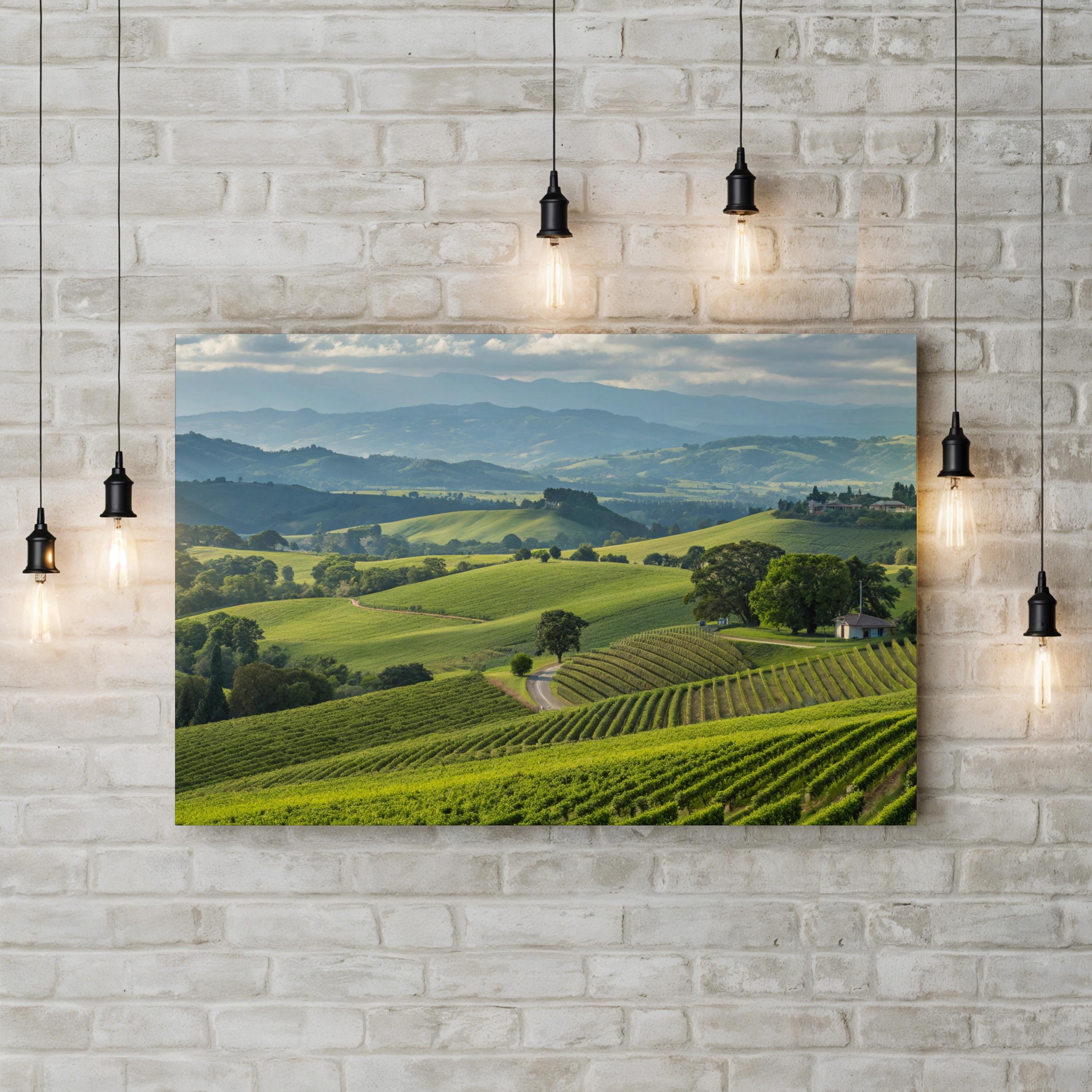 Sonoma Vineyard Hills – Vintage Photography Wall Art | Wine Country Canvas Print