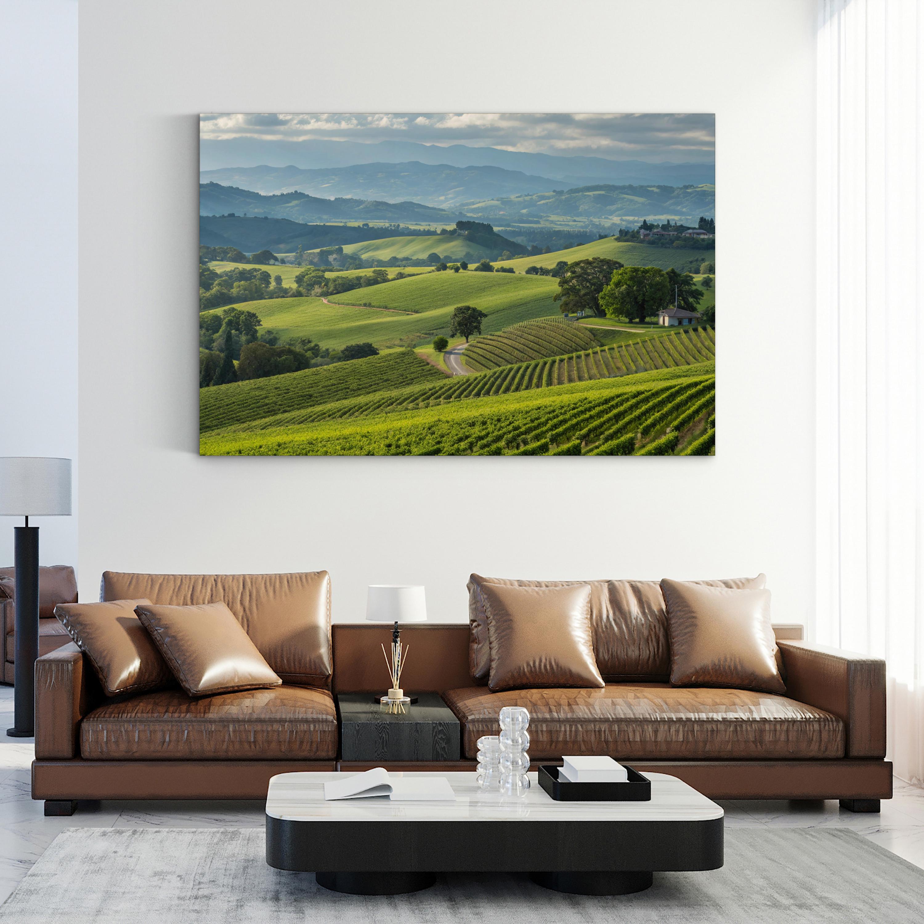 Sonoma Vineyard Hills – Vintage Photography Wall Art | Wine Country Canvas Print