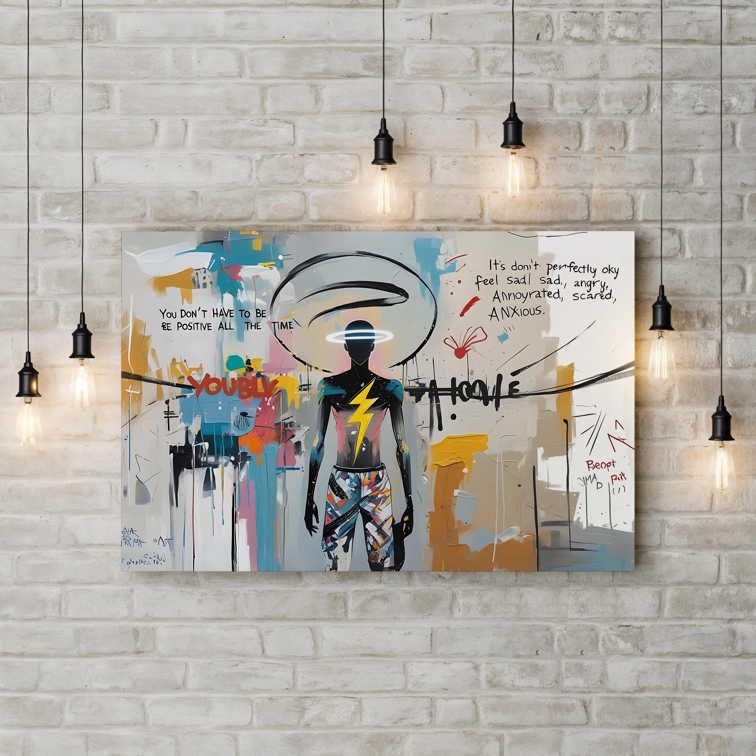 Abstract Figure with Motivational Quote – Period Illustration Wall Art | Modern Decor Canvas Print
