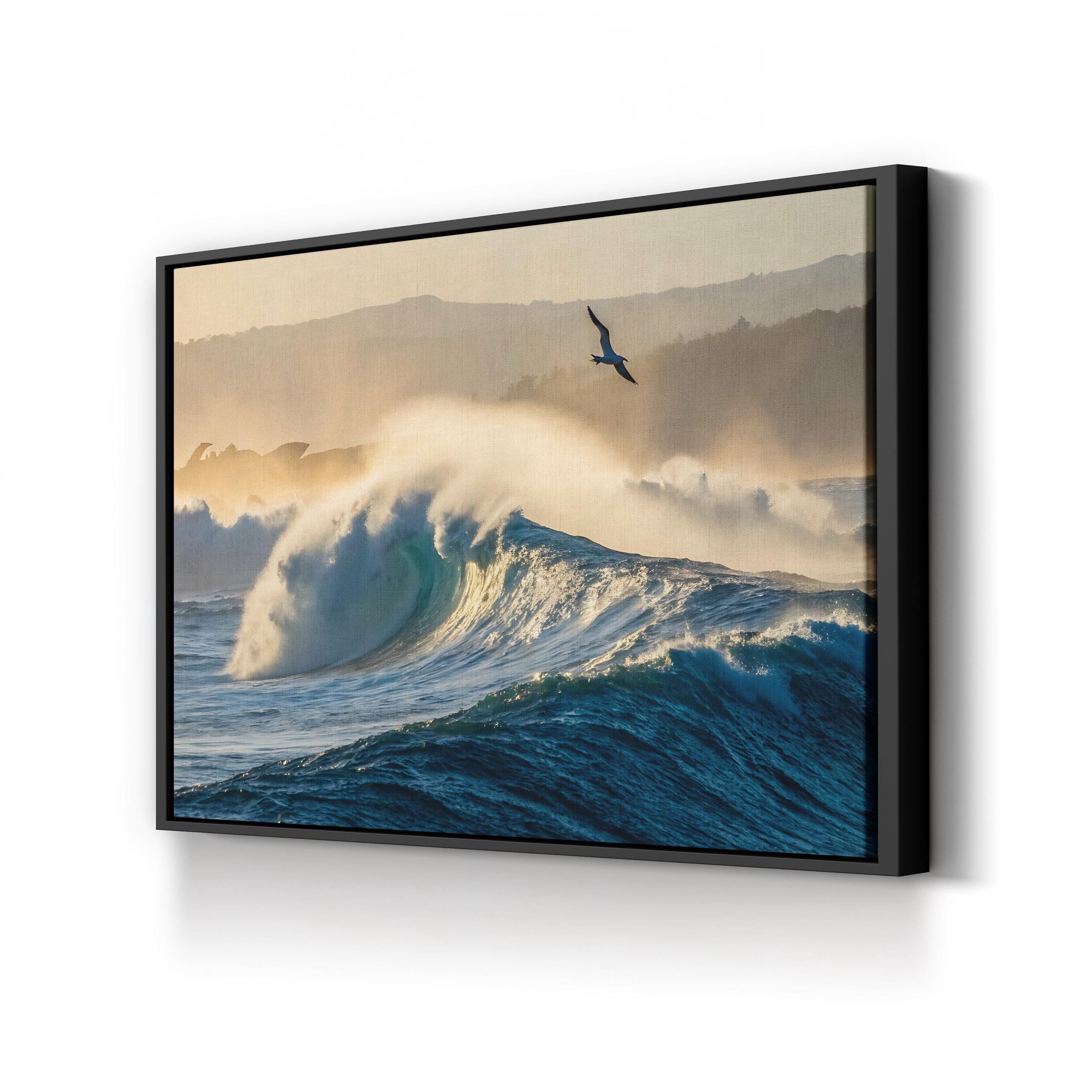California Wave Surf – Vintage Photography Wall Art | Coastal Ocean Canvas Print