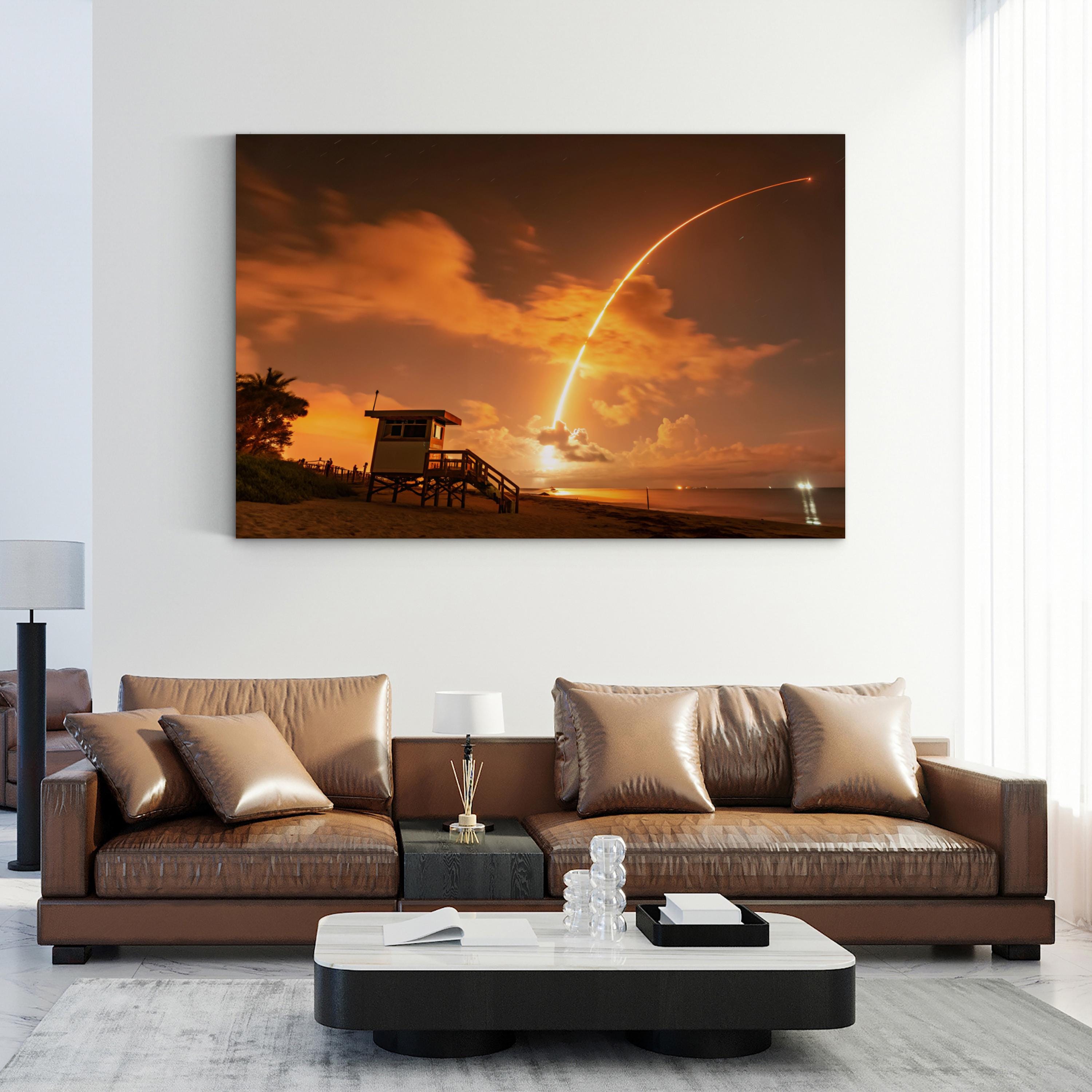 Rocket Launch Liftoff – Vintage Photography Wall Art | Space Exploration Canvas Print