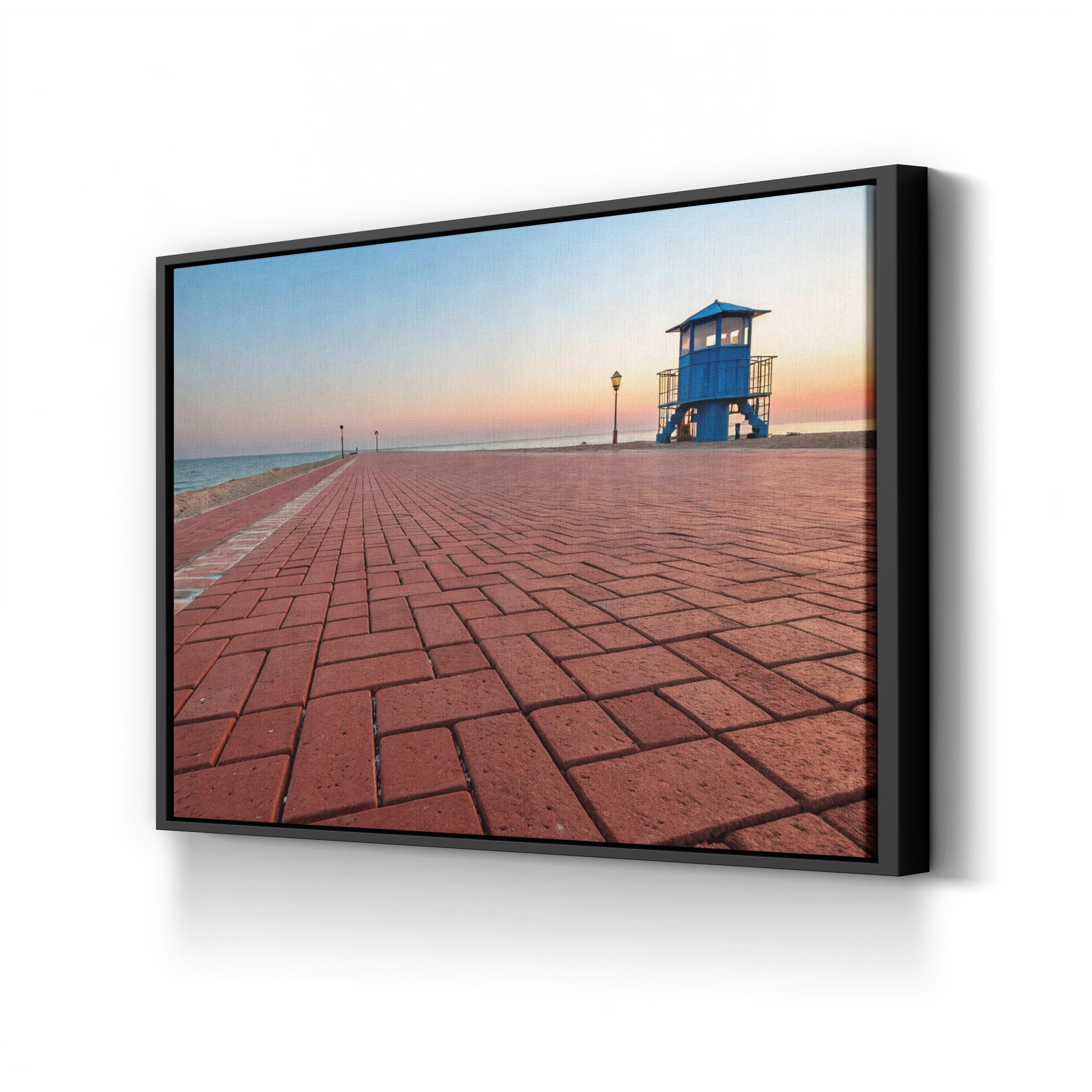Rustic Brick Promenade – Vintage Photography Wall Art | Industrial Urban Canvas Print