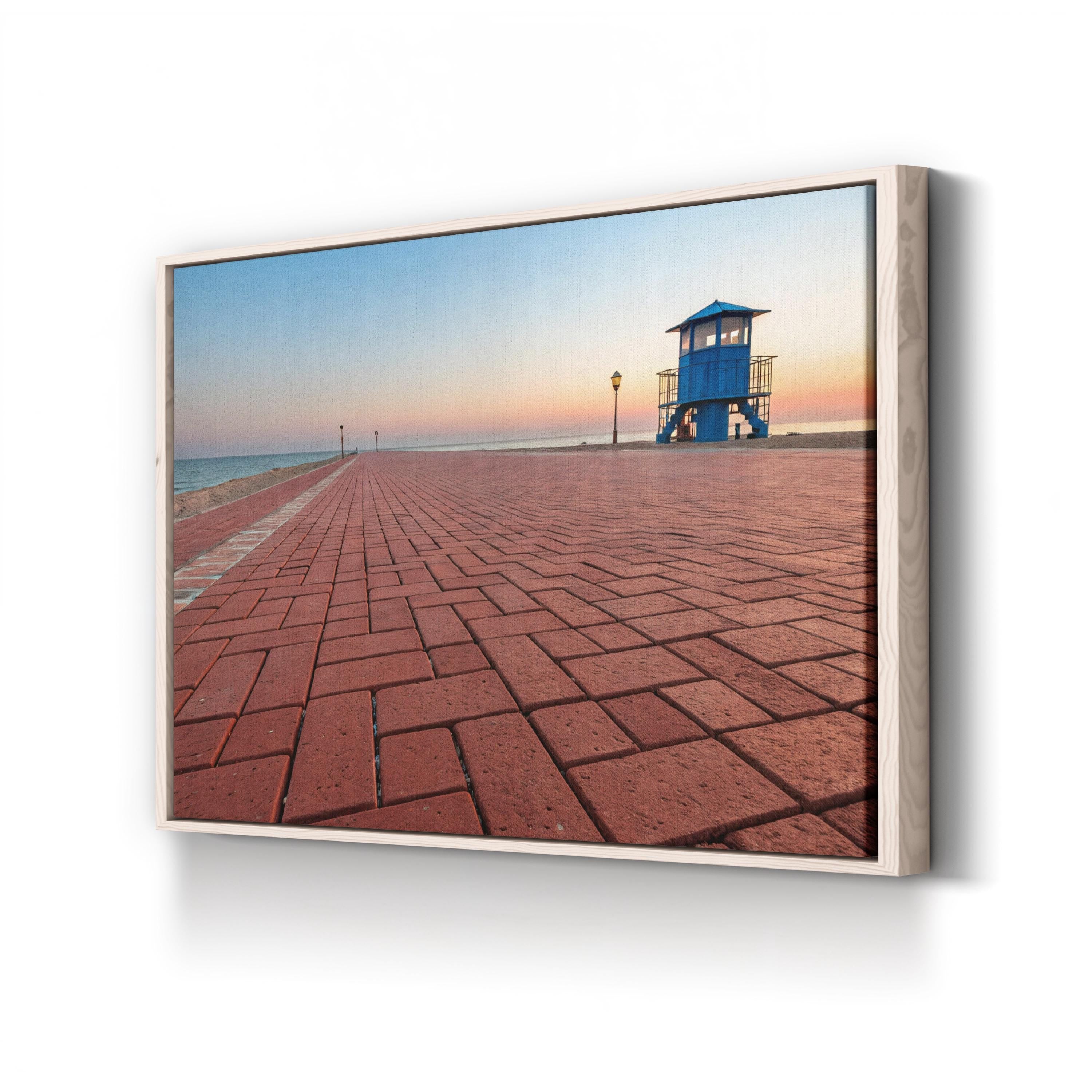 Rustic Brick Promenade – Vintage Photography Wall Art | Industrial Urban Canvas Print