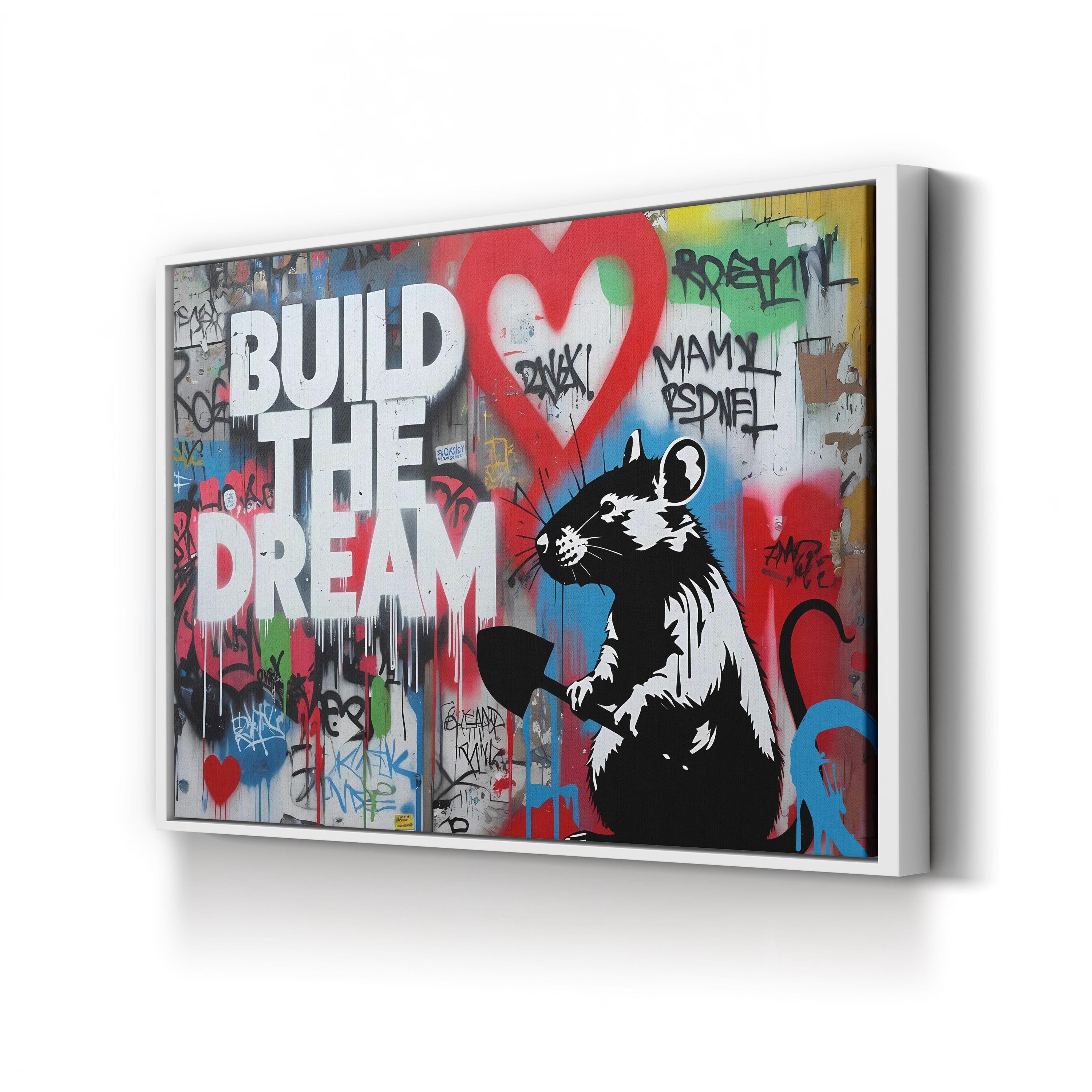 Build The Dream Inspirational Quote Graffiti Wall Art