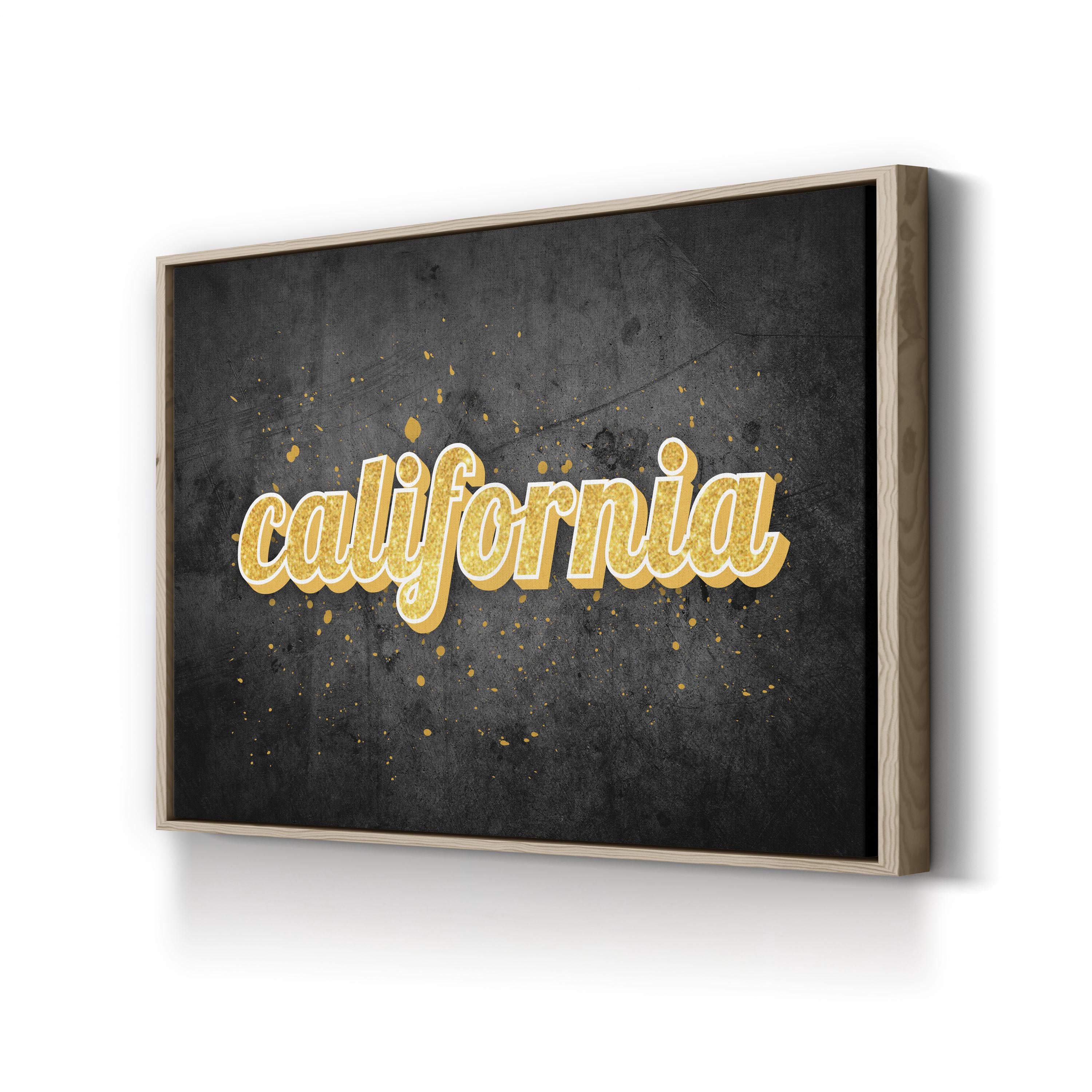California Gold Calligraphy – Period Illustration Wall Art | Typographic Canvas Print