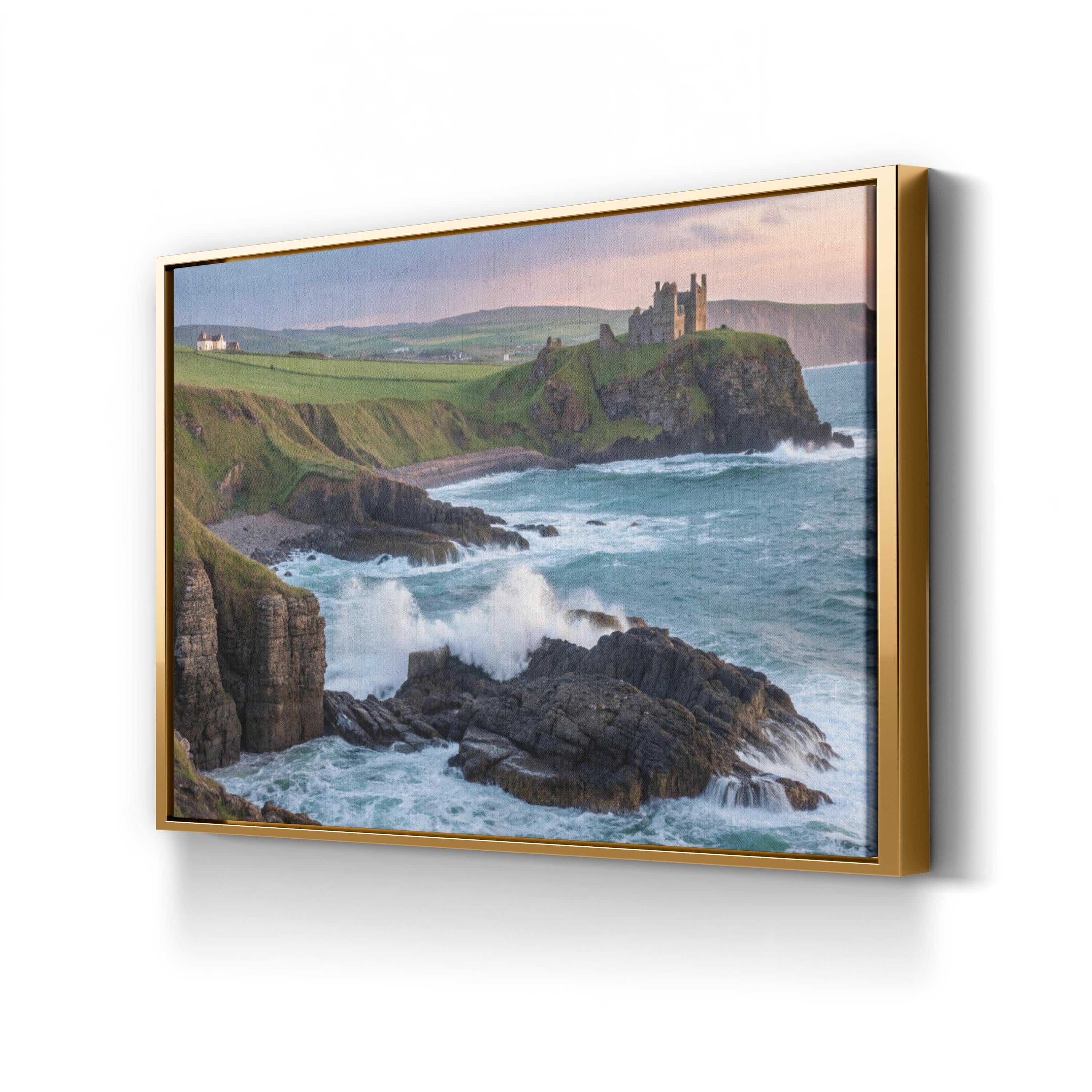 Coastal Castle Seascape – Vintage Photography Wall Art | Ocean Landscape Canvas Print