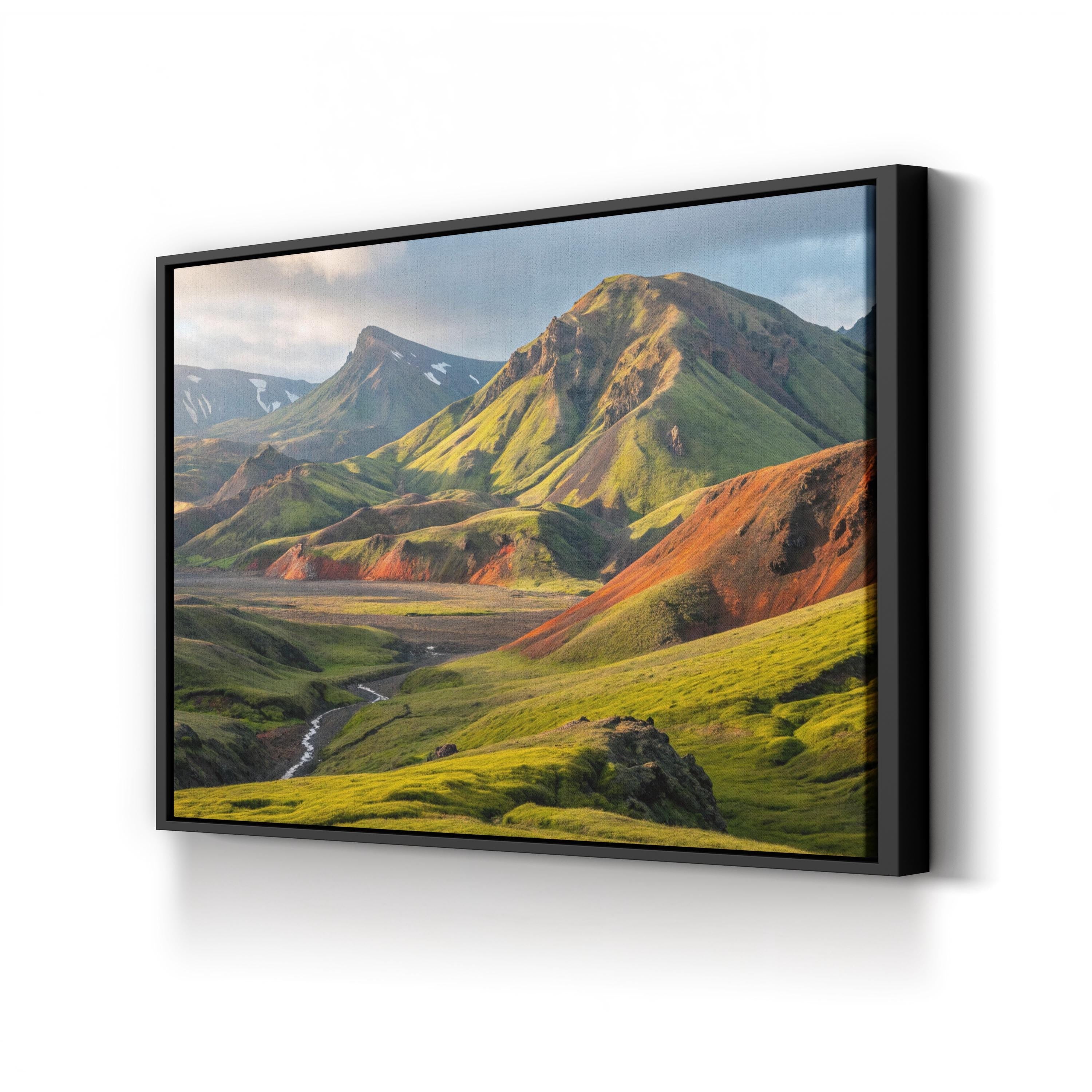 Mountain Valley Green Hills – Vintage Photography Wall Art | Scenic Landscape Canvas Print