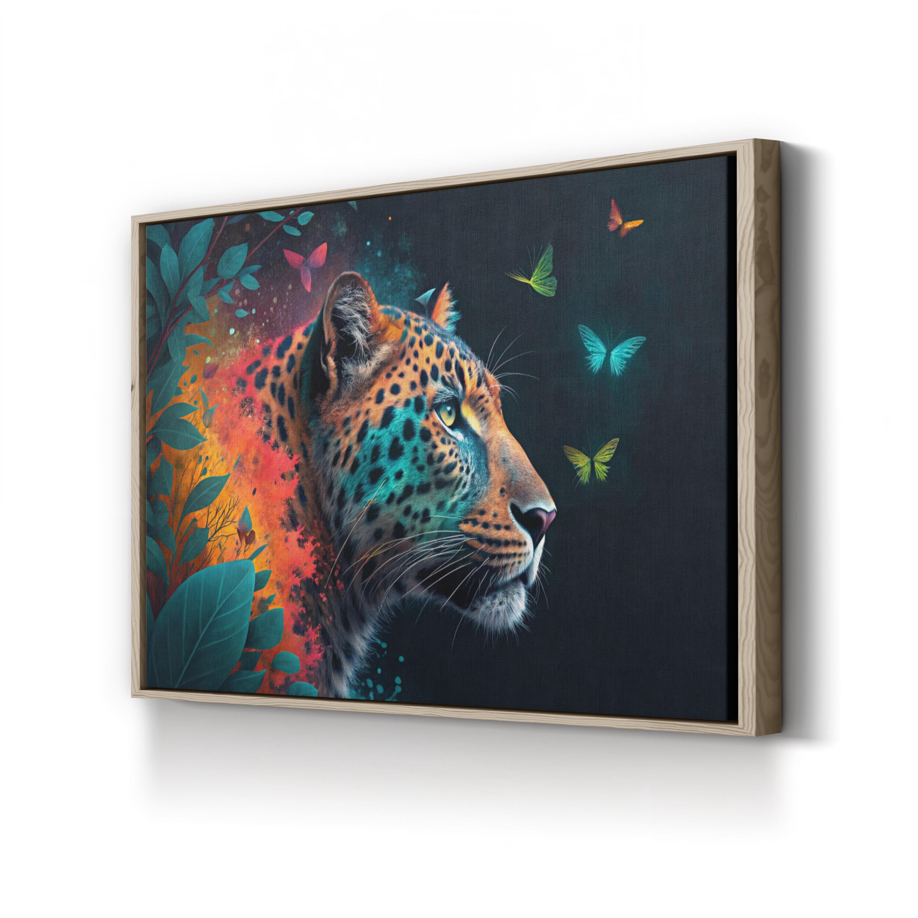 Colorful Leopard – Period Illustration Wall Art | Abstract Wildlife Canvas Print