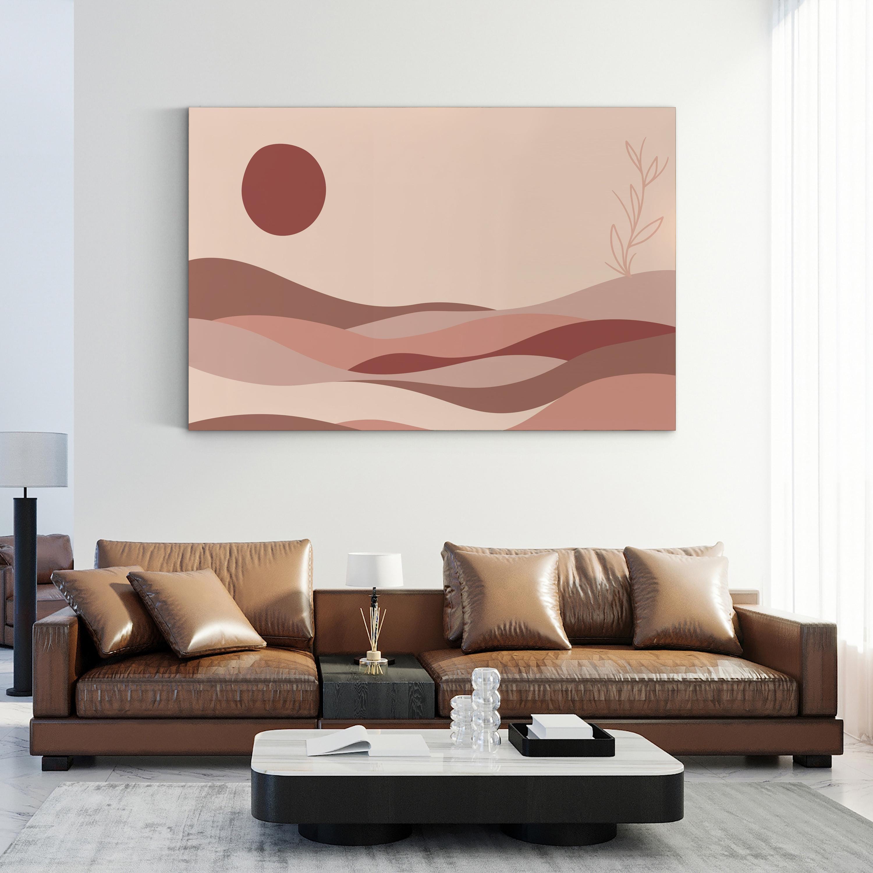 Boho Desert Dunes – Period Illustration Wall Art | Minimalist Bohemian Landscape Canvas Print