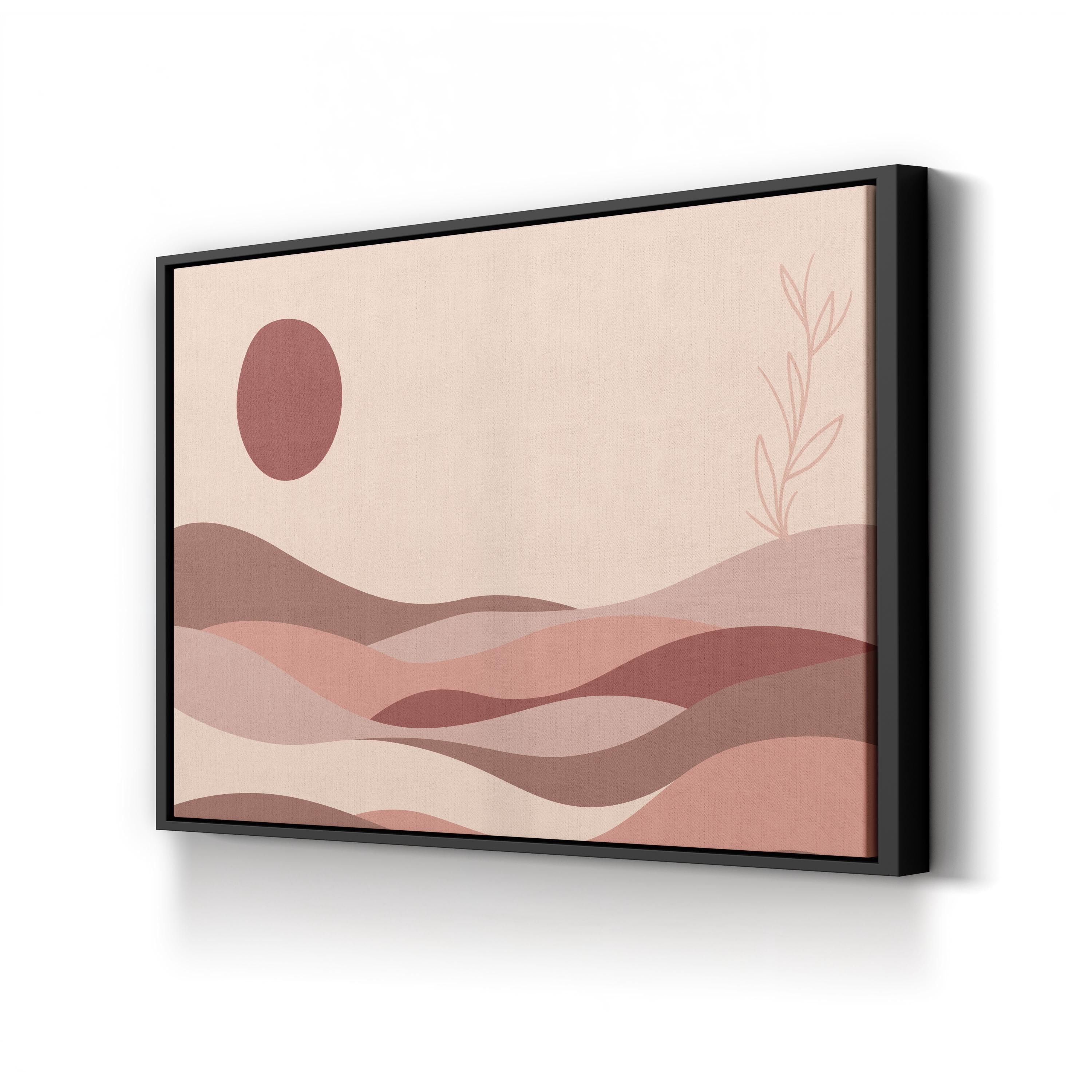Boho Desert Dunes – Period Illustration Wall Art | Minimalist Bohemian Landscape Canvas Print