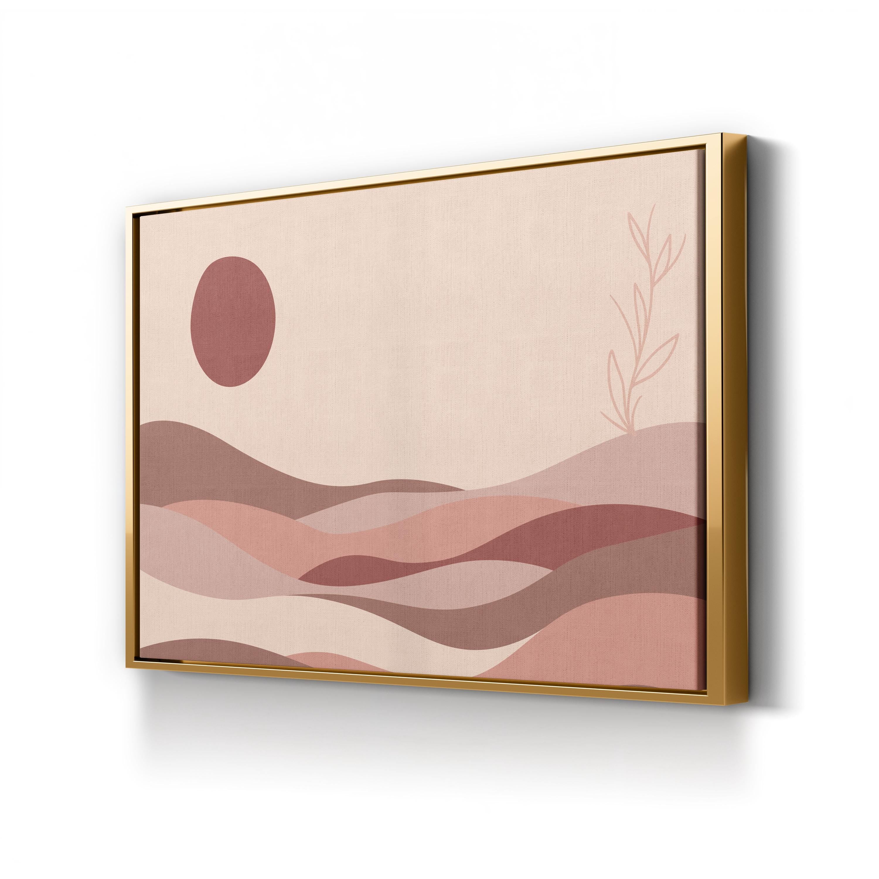 Boho Desert Dunes – Period Illustration Wall Art | Minimalist Bohemian Landscape Canvas Print