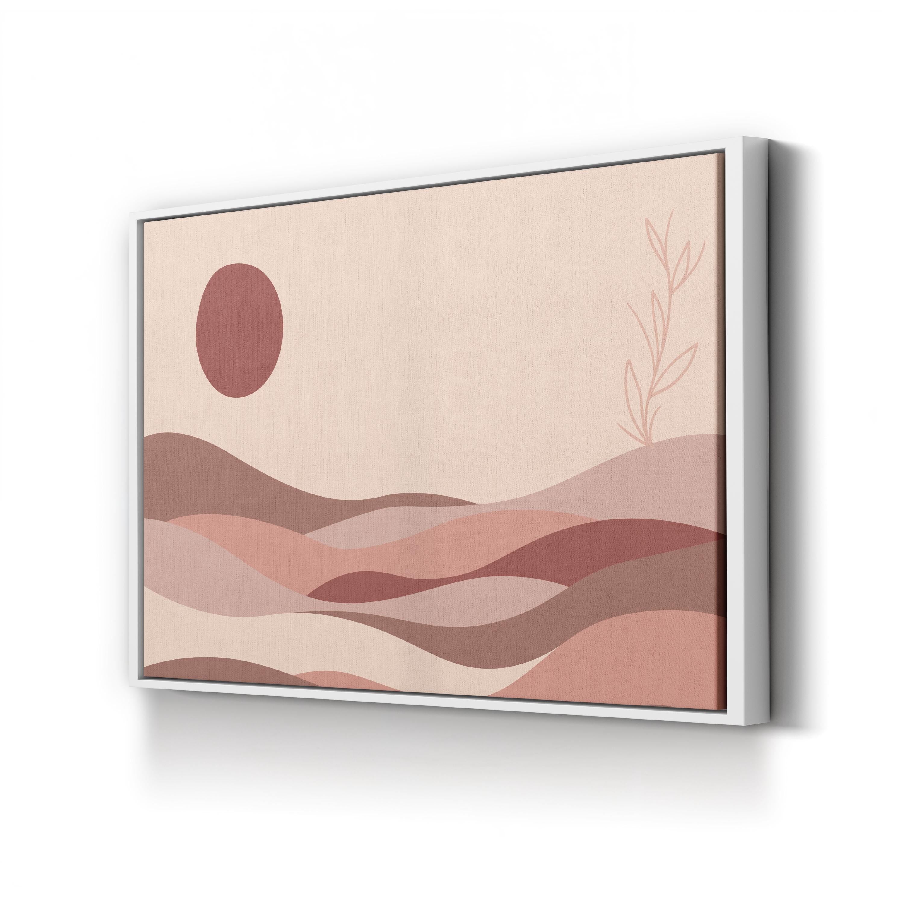 Boho Desert Dunes – Period Illustration Wall Art | Minimalist Bohemian Landscape Canvas Print