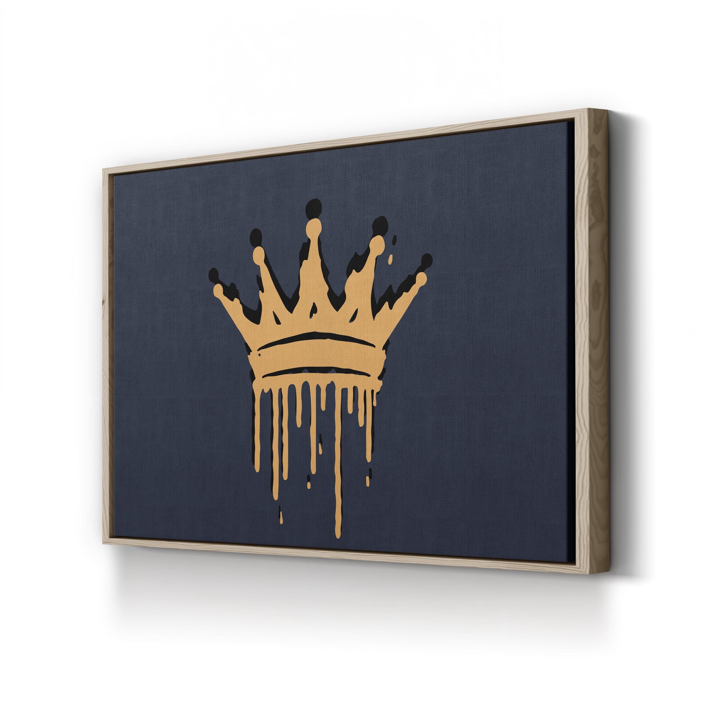Crown II Calligraphy – Period Illustration Wall Art | Royal Typographic Canvas Print