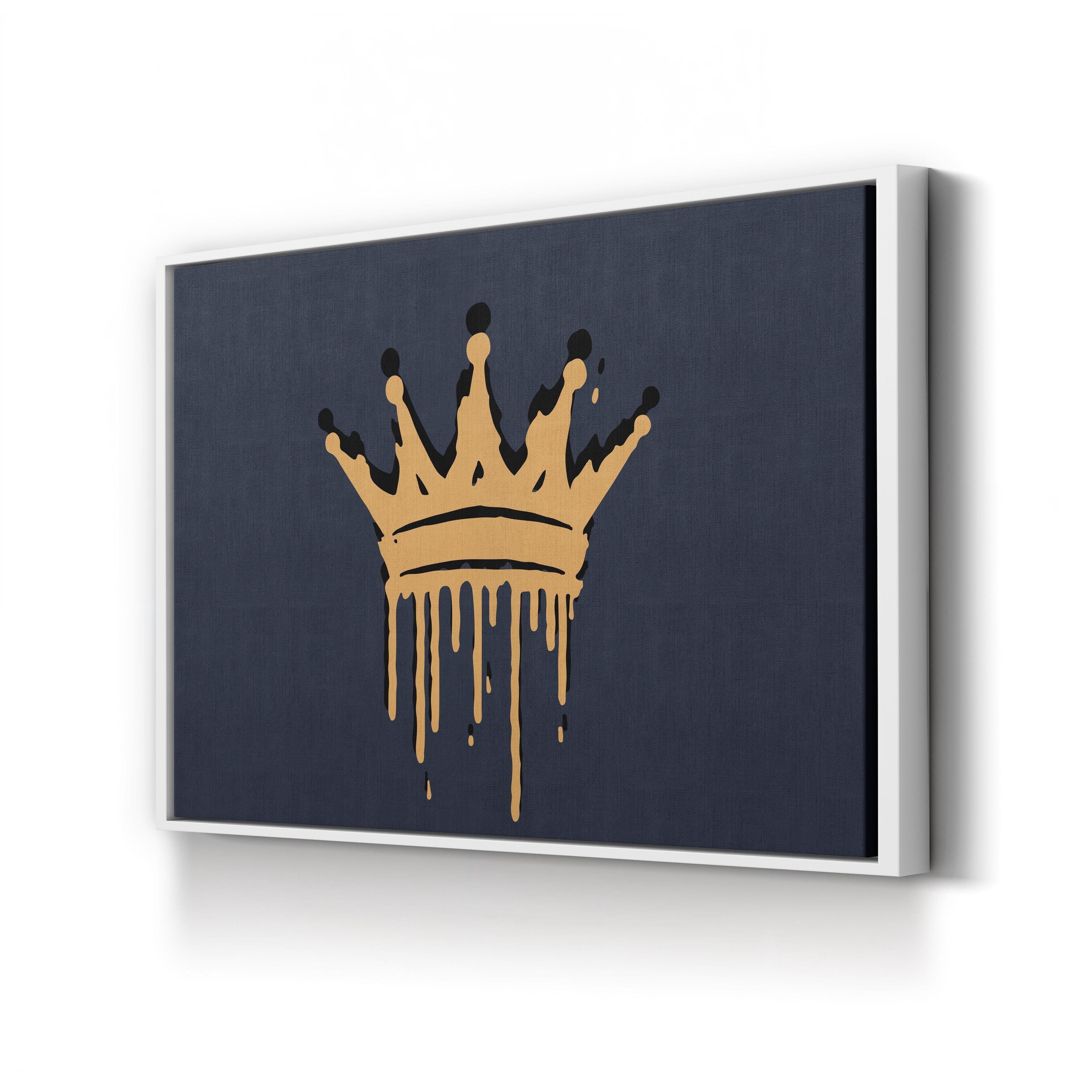 Crown II Calligraphy – Period Illustration Wall Art | Royal Typographic Canvas Print