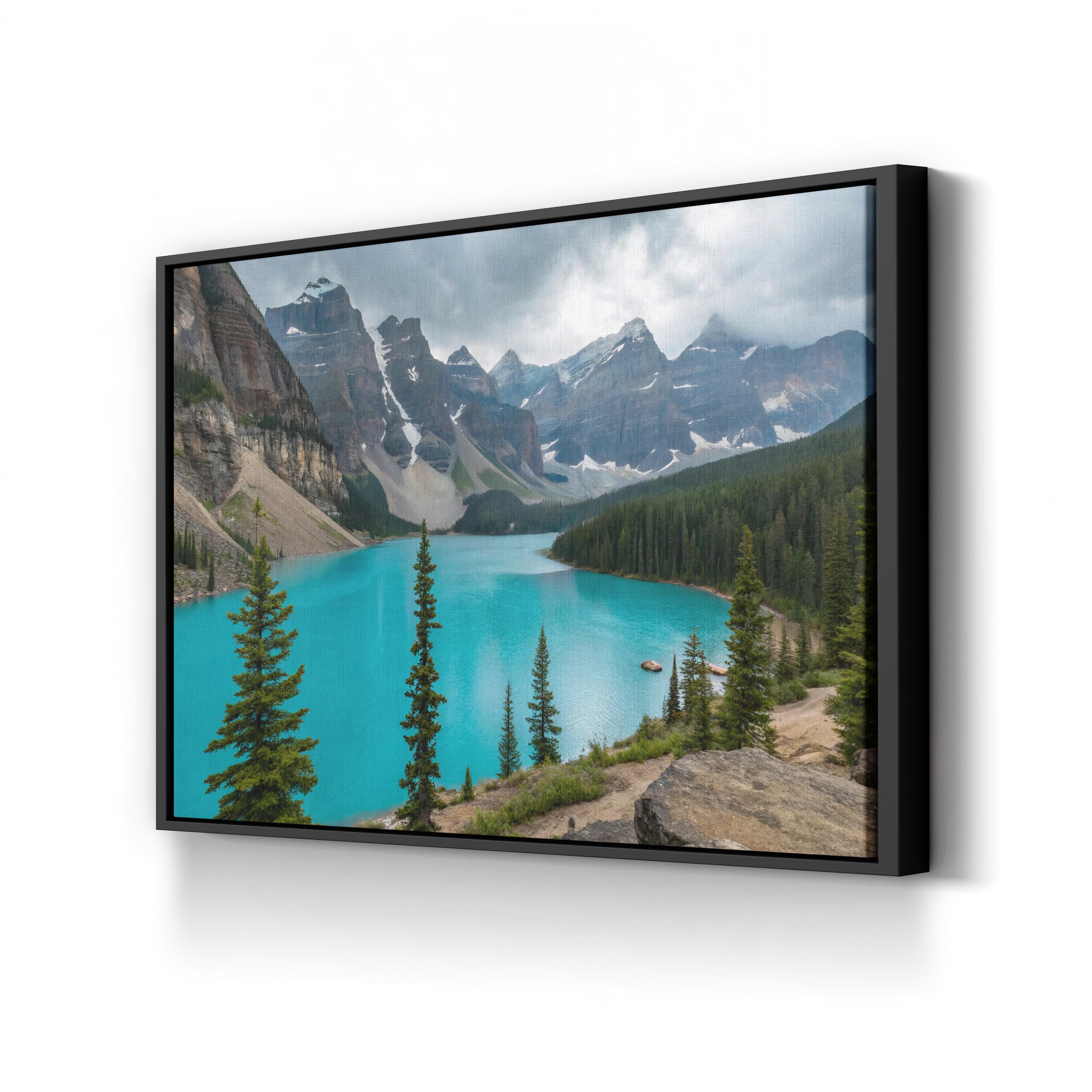 Turquoise Mountain Lake Canvas Art Print