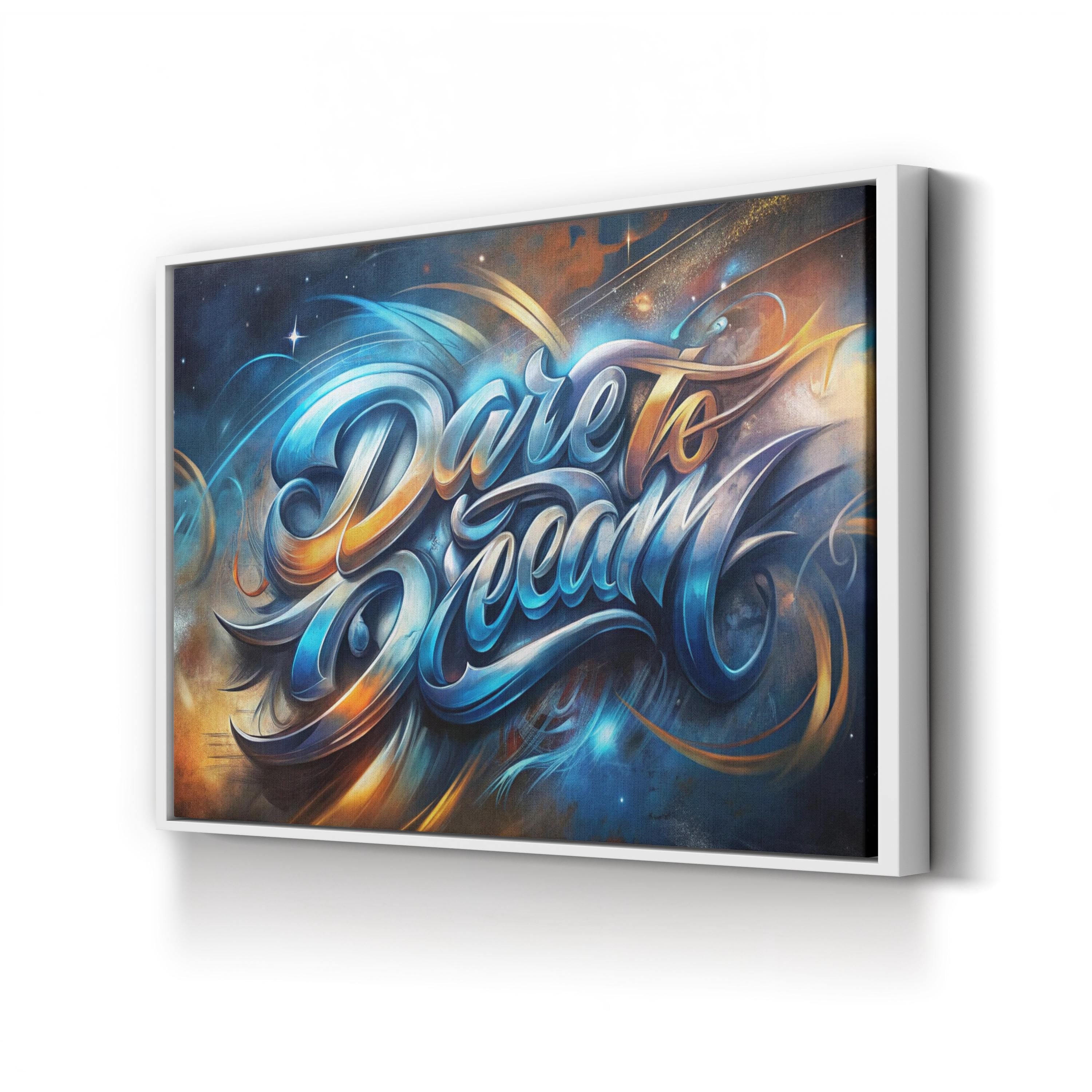 Dare to Dream Typography – Period Illustration Wall Art | Inspirational Canvas Print