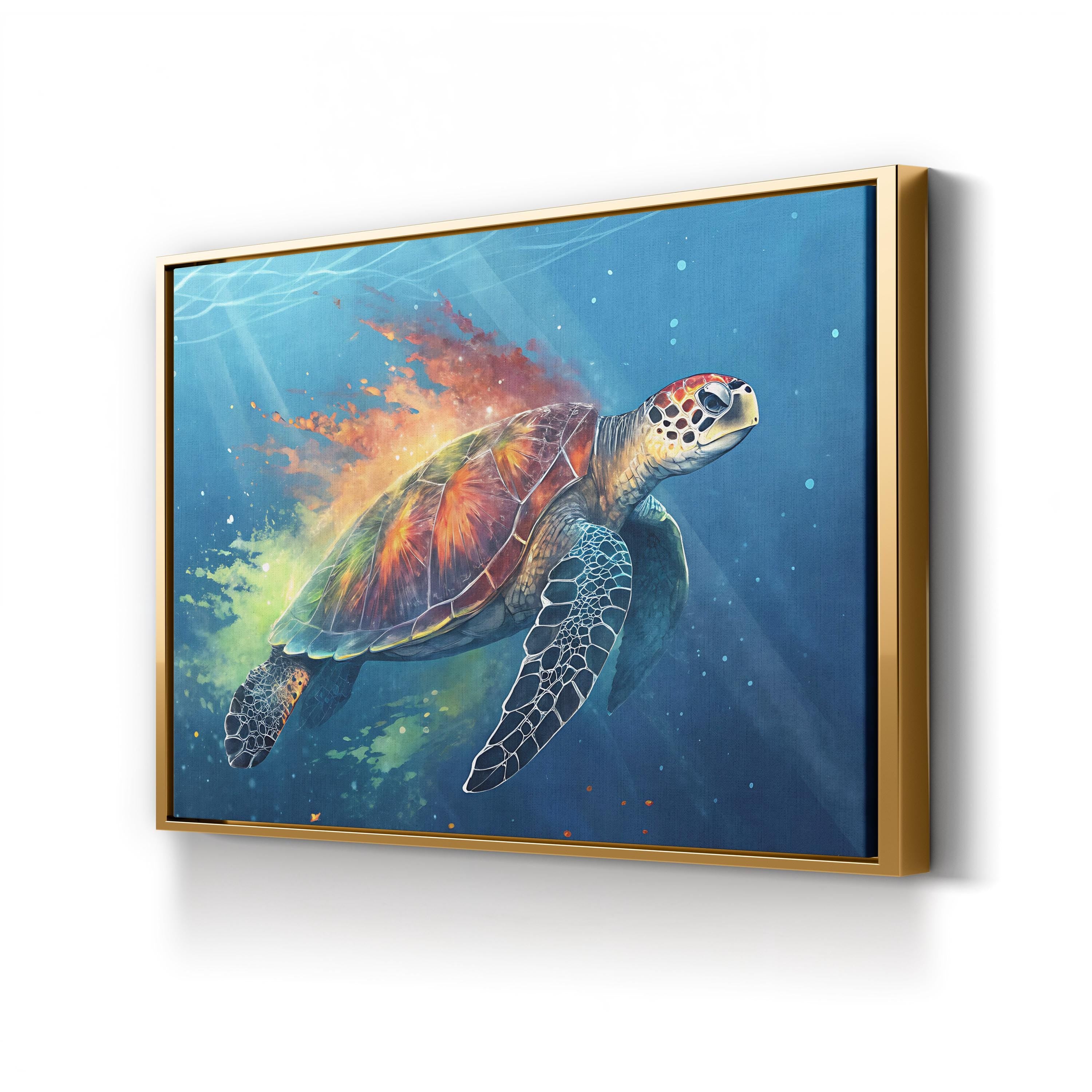 Watercolor Sea Turtle – Period Illustration Wall Art | Ocean Marine Canvas Print