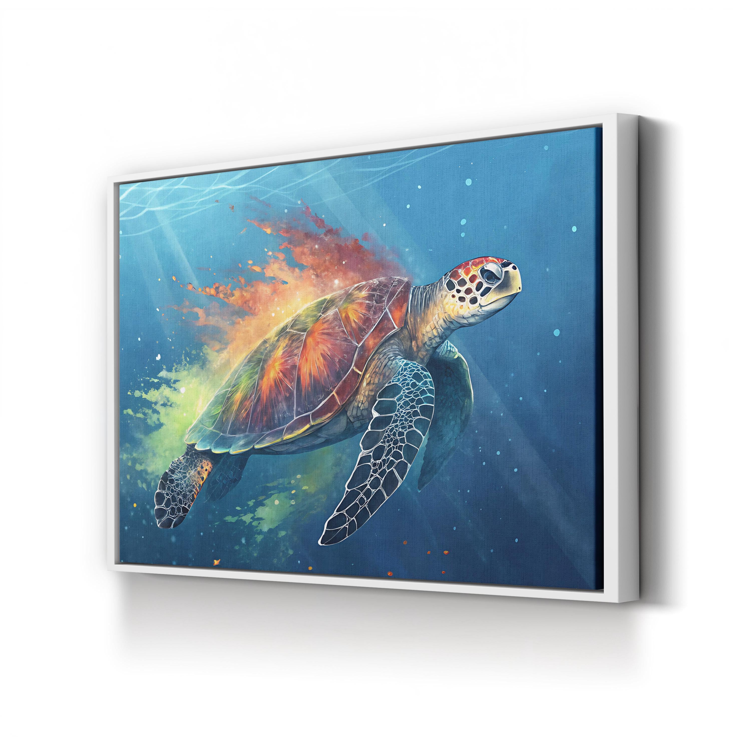 Watercolor Sea Turtle – Period Illustration Wall Art | Ocean Marine Canvas Print