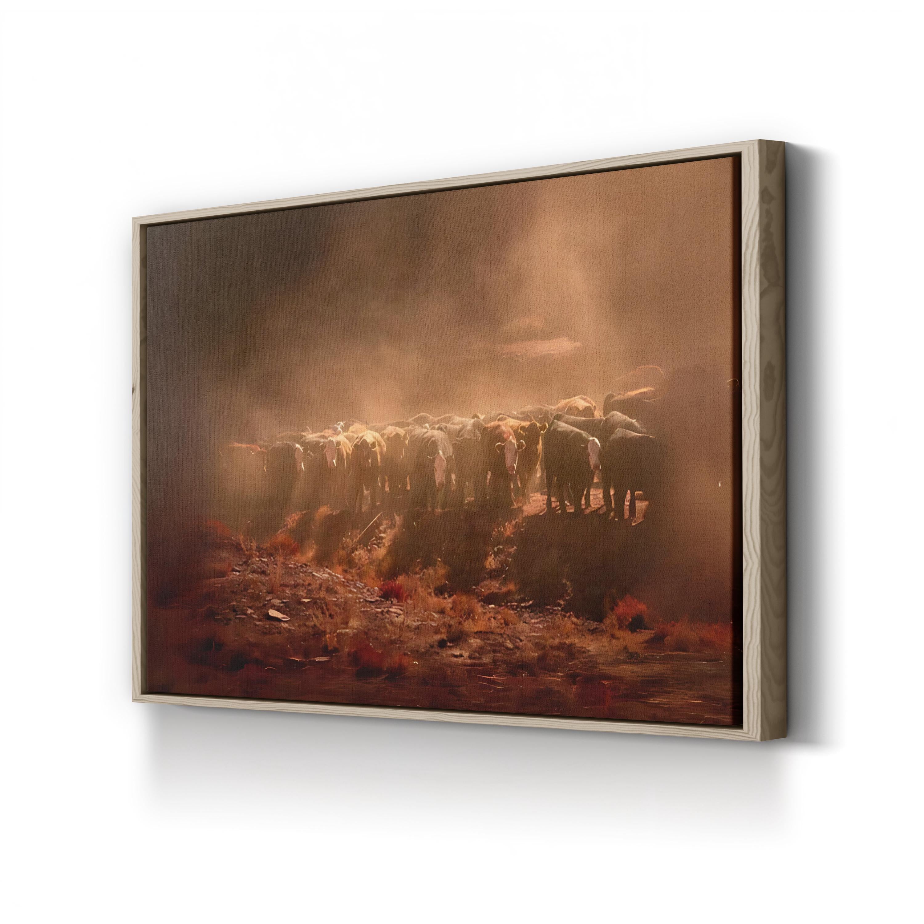 Cattle Herd Canvas – Rural Landscape Photography Wall Art