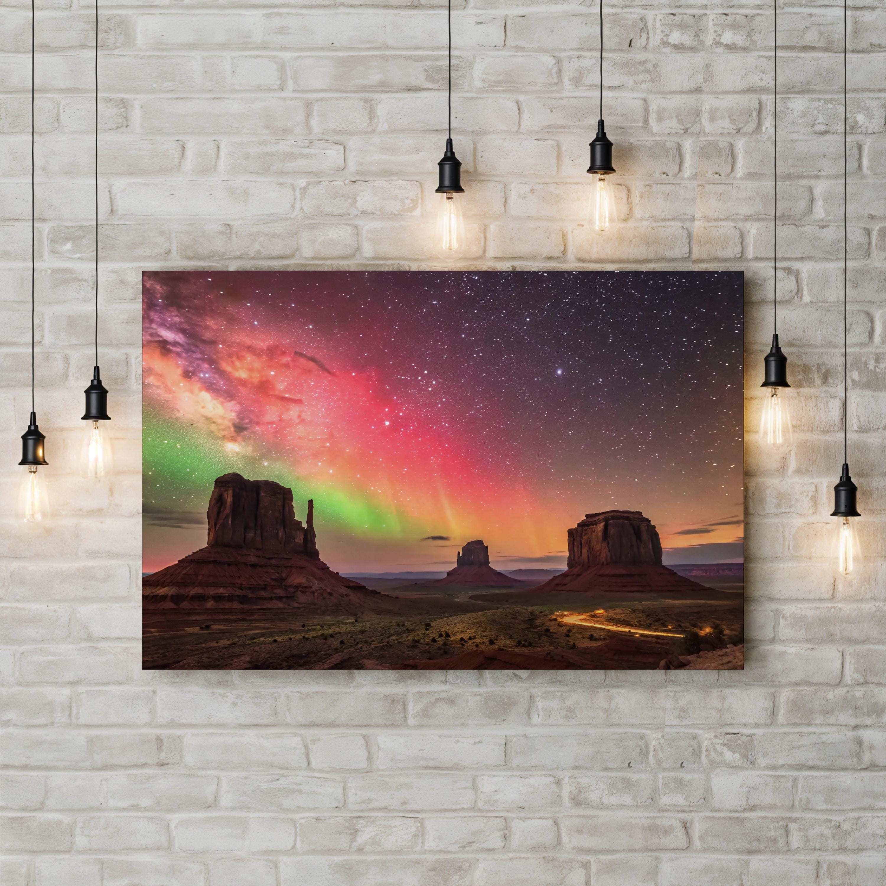 Desert Sunset Rock Panorama – Vintage Photography Wall Art | Nature Landscape Canvas Print
