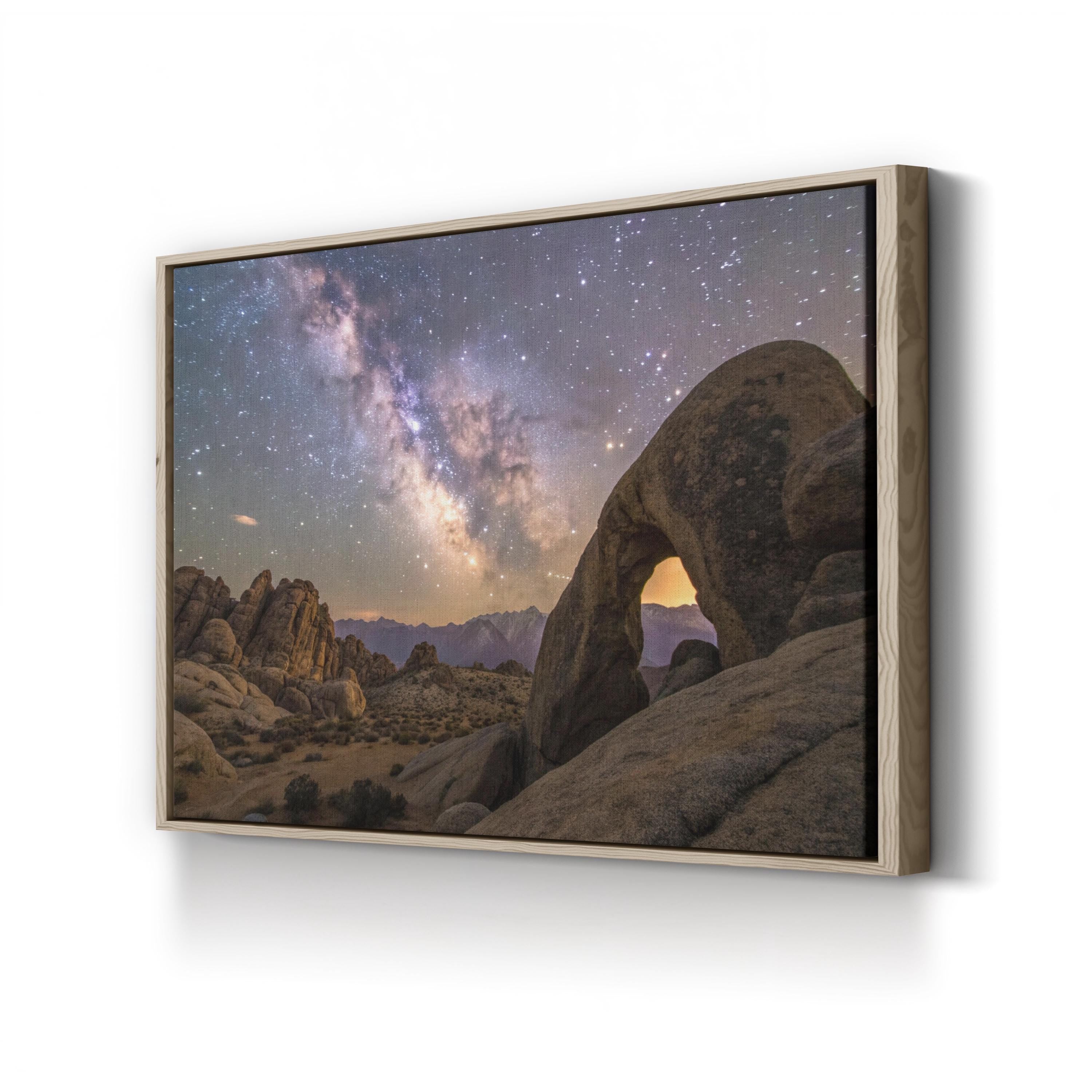 Milky Way Desert Arch – Vintage Photography Wall Art | Starry Night Canvas Print