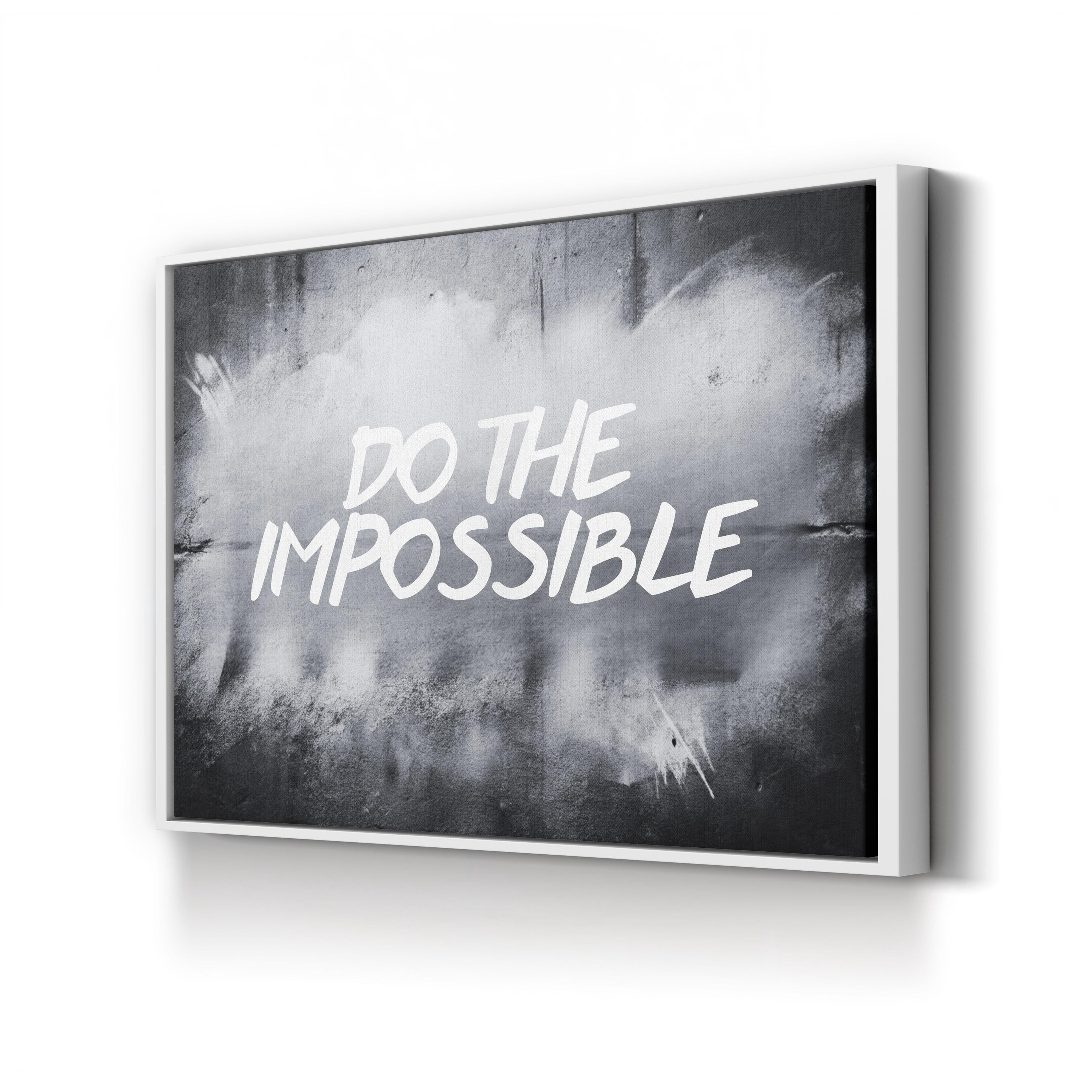 DO THE IMPOSSIBLE Wall Art – Stencil Graffiti Motivational Quote Canvas
