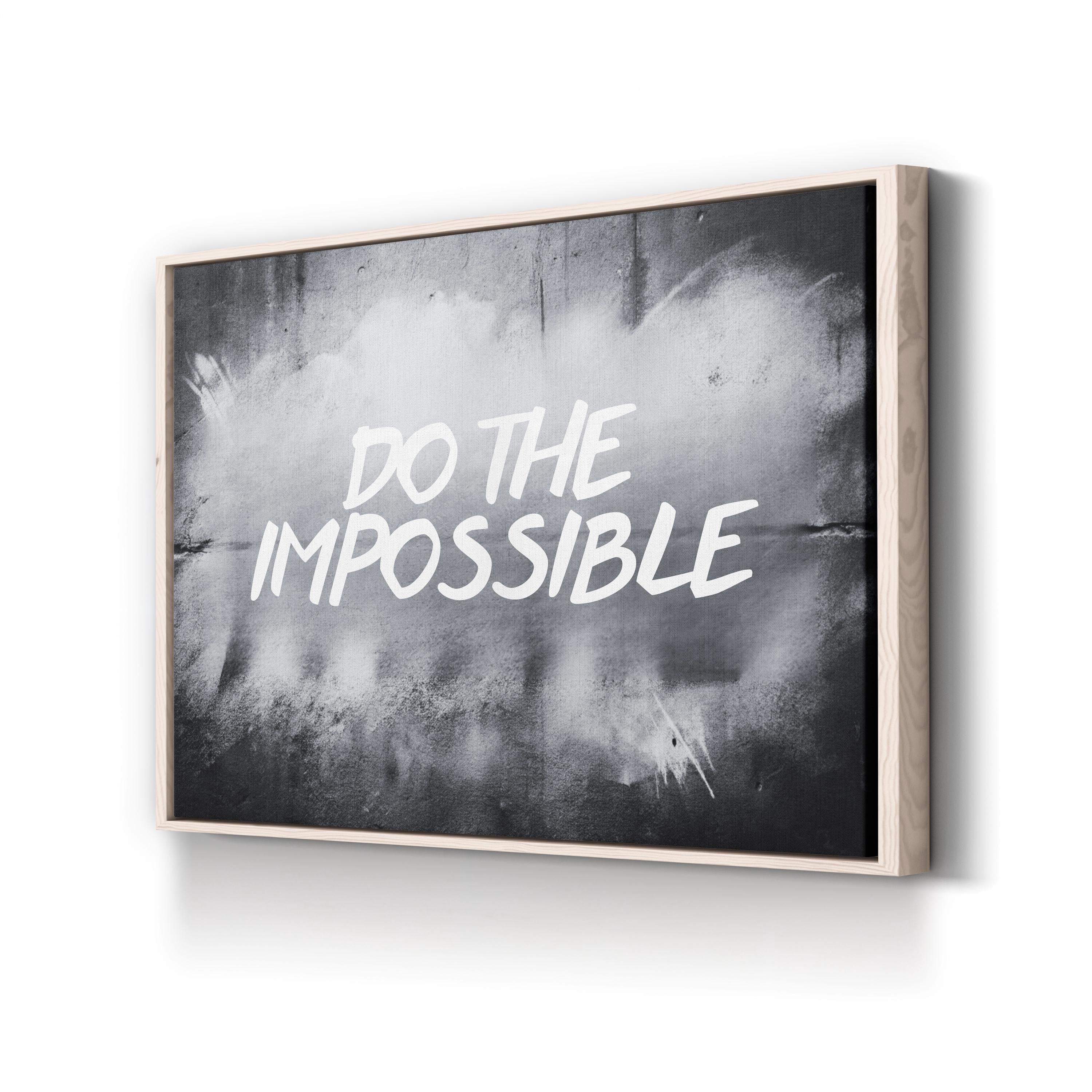 DO THE IMPOSSIBLE Wall Art – Stencil Graffiti Motivational Quote Canvas