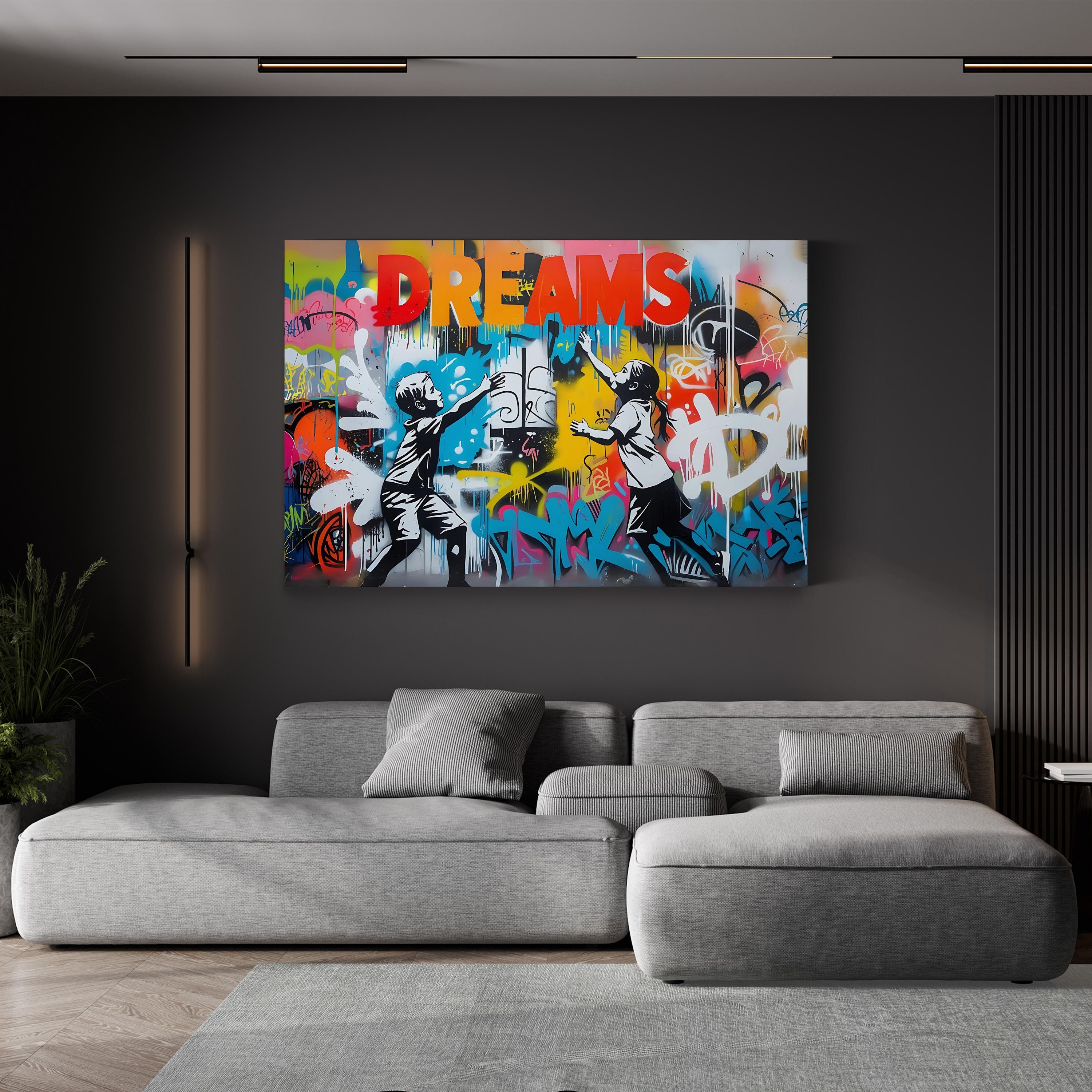 Graffiti DREAM Canvas – Urban Typography Wall Art