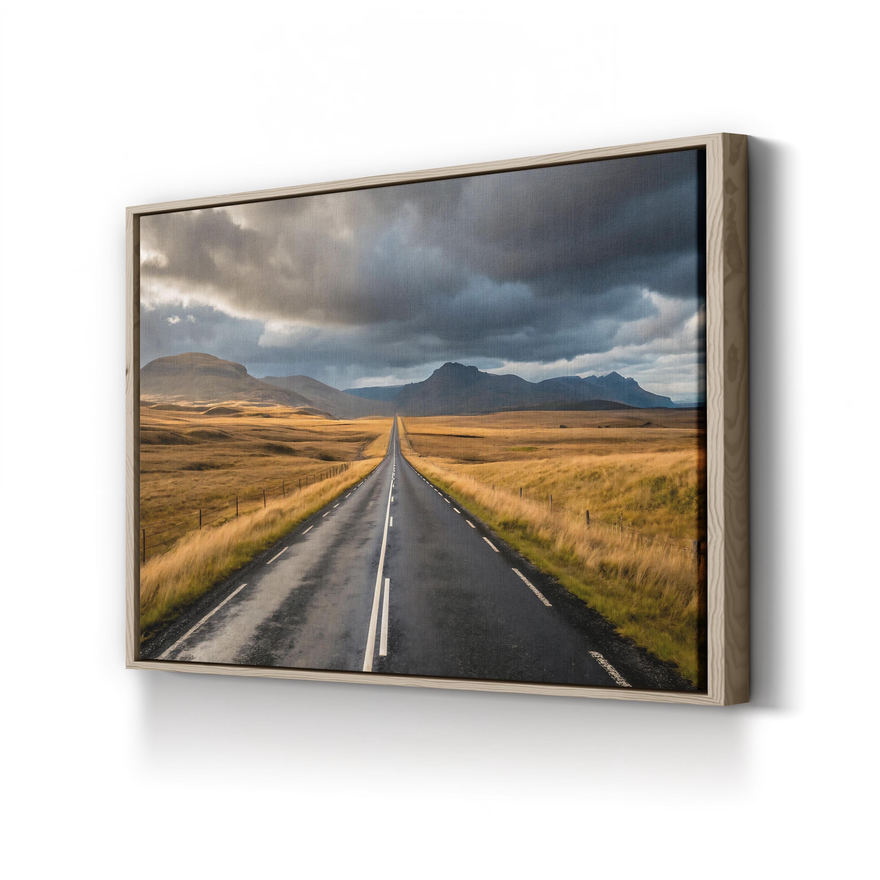 Iceland Open Road – Vintage Photography Wall Art | Scenic Landscape Canvas Print