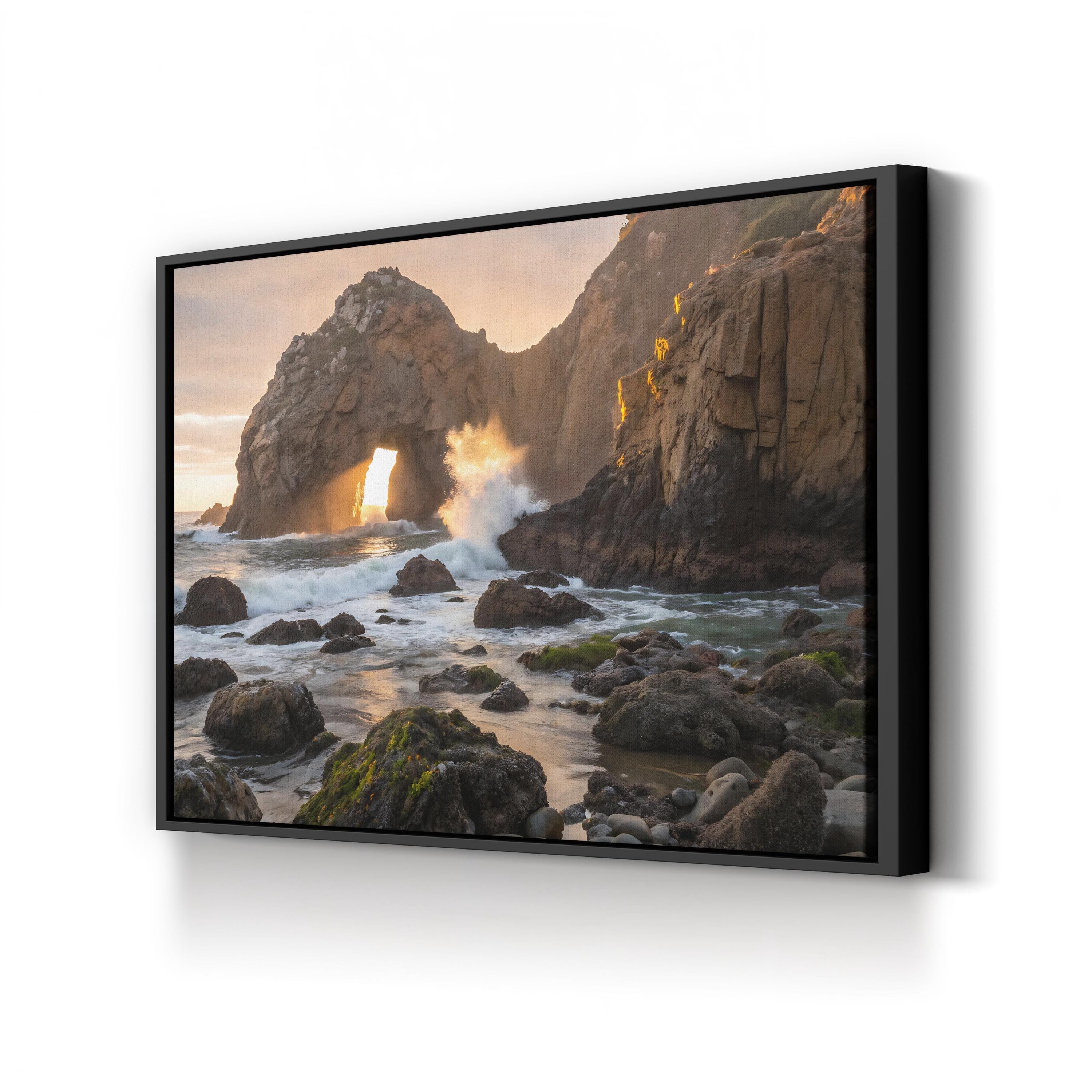 Coastal Sea Cliffs Arch – Vintage Photography Wall Art | Ocean Landscape Canvas Print