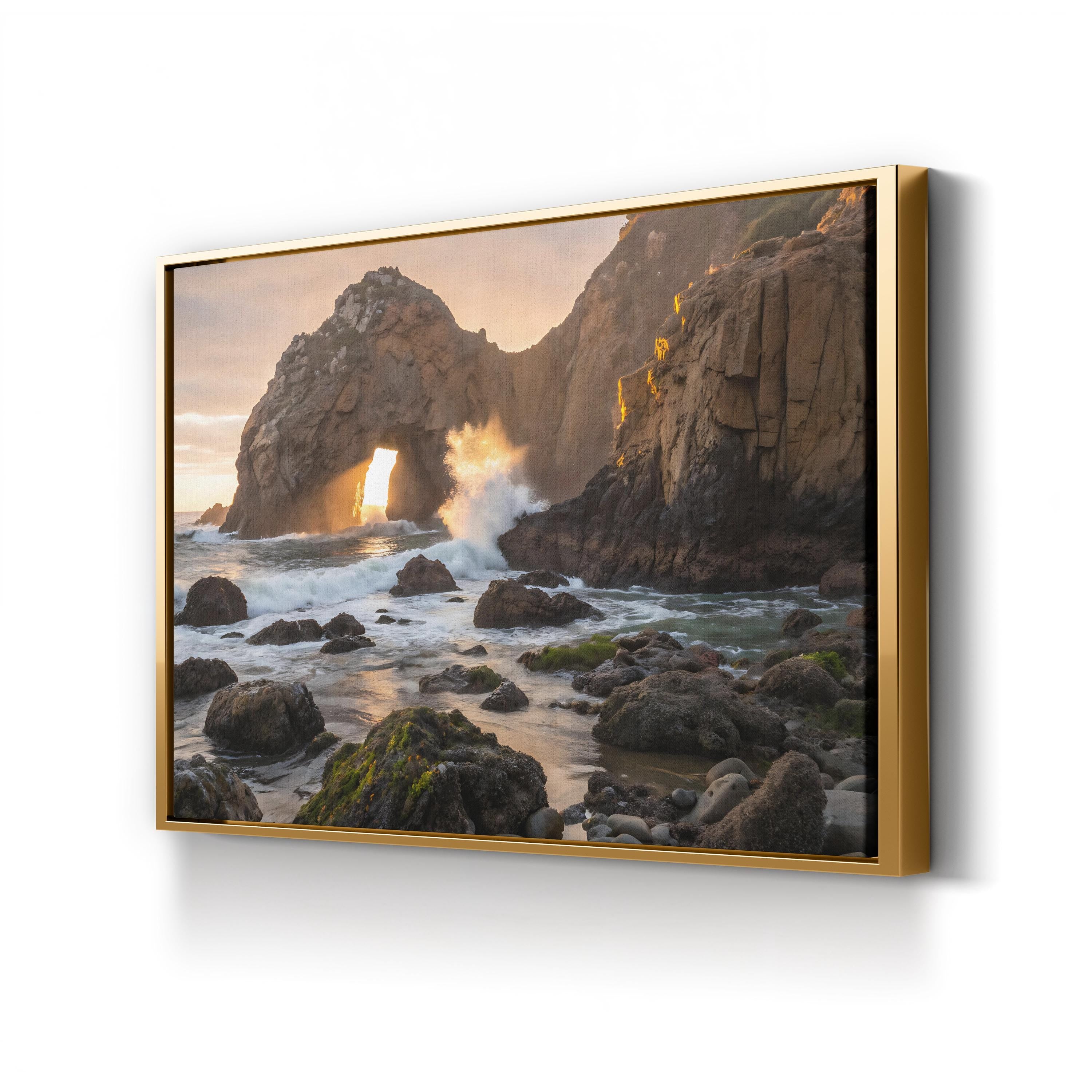 Coastal Sea Cliffs Arch – Vintage Photography Wall Art | Ocean Landscape Canvas Print