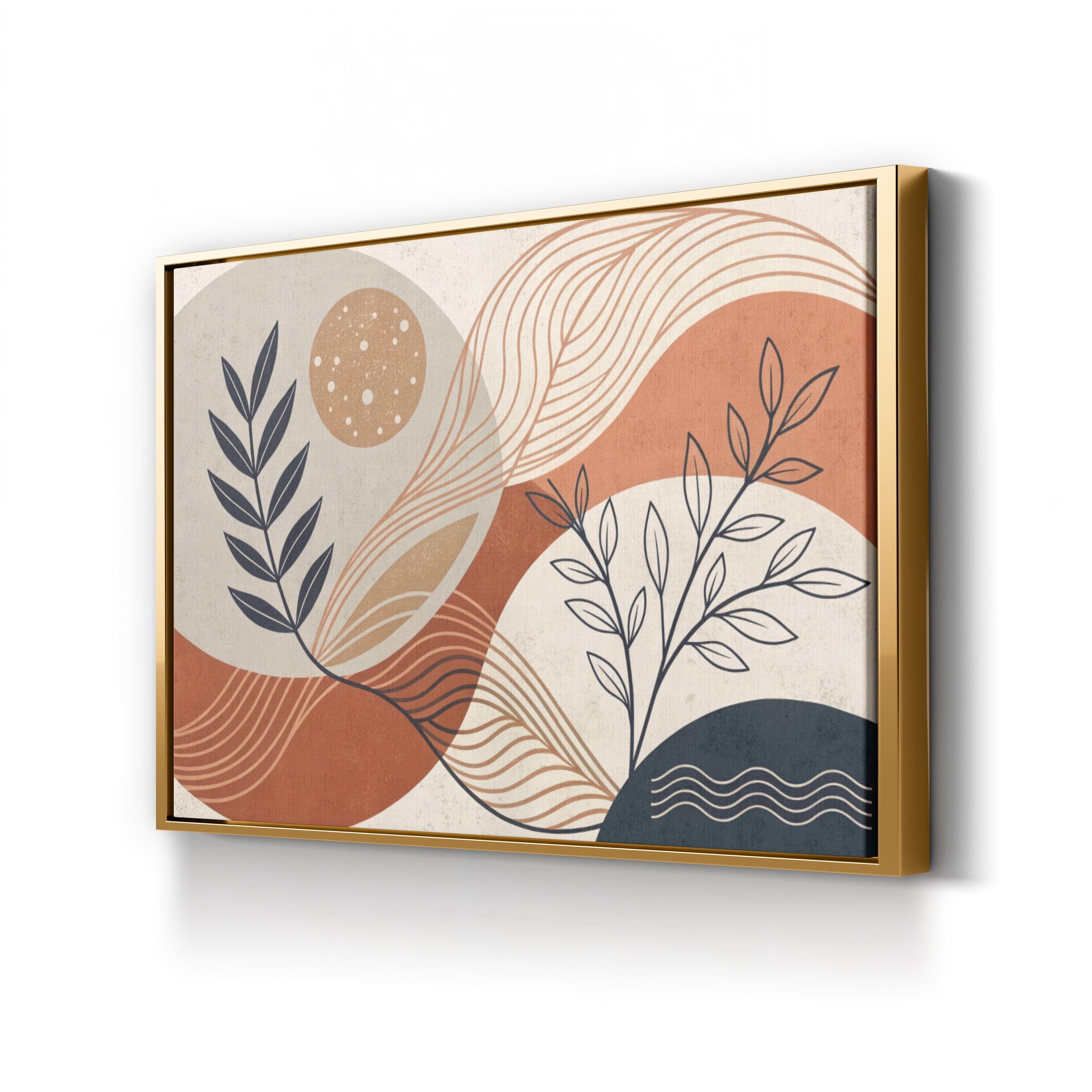 Boho Abstract Botanicals – Period Illustration Wall Art | Modern Living Room Canvas Print