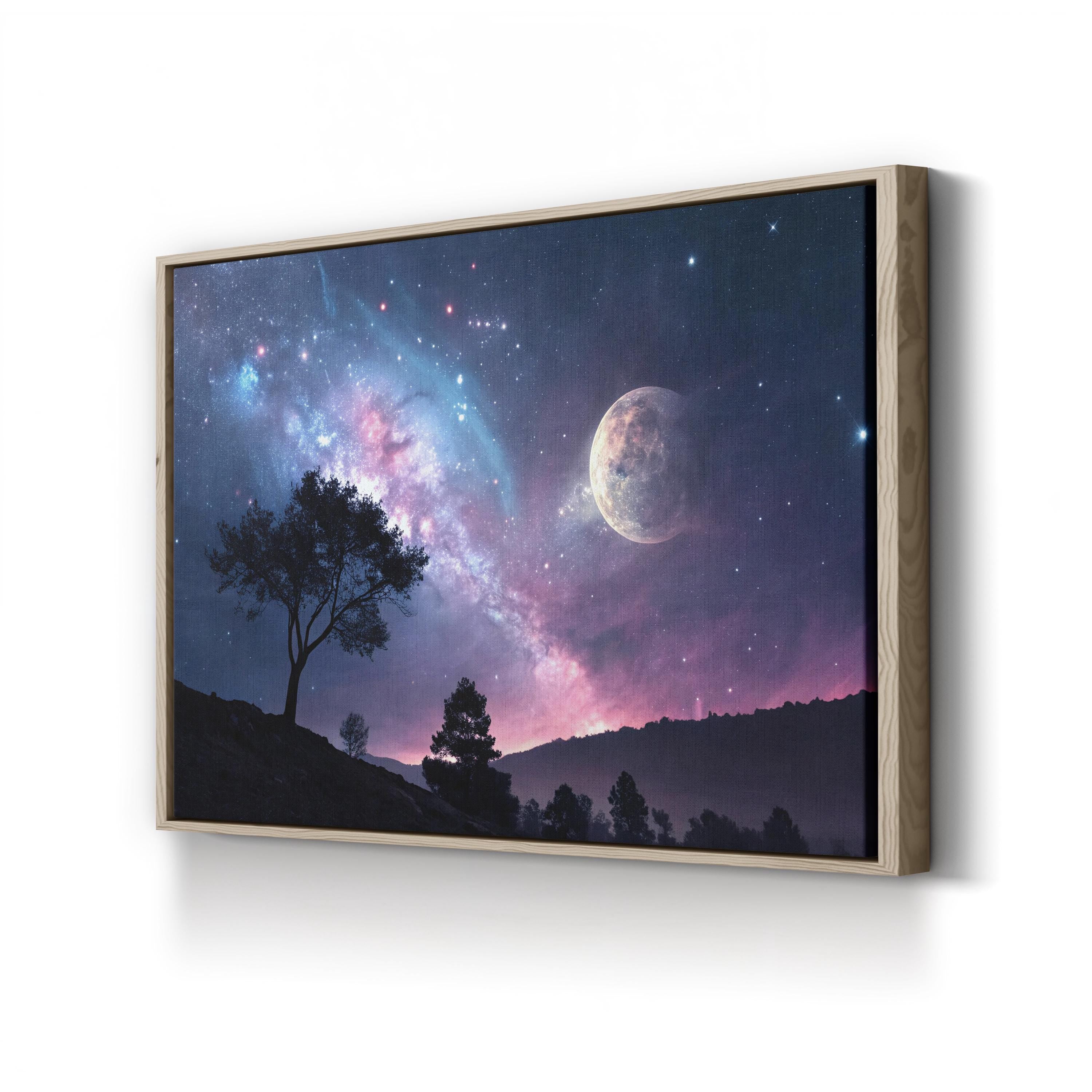 Abstract Galaxy at Twilight – Period Illustration Wall Art | Cosmic Color Canvas Print