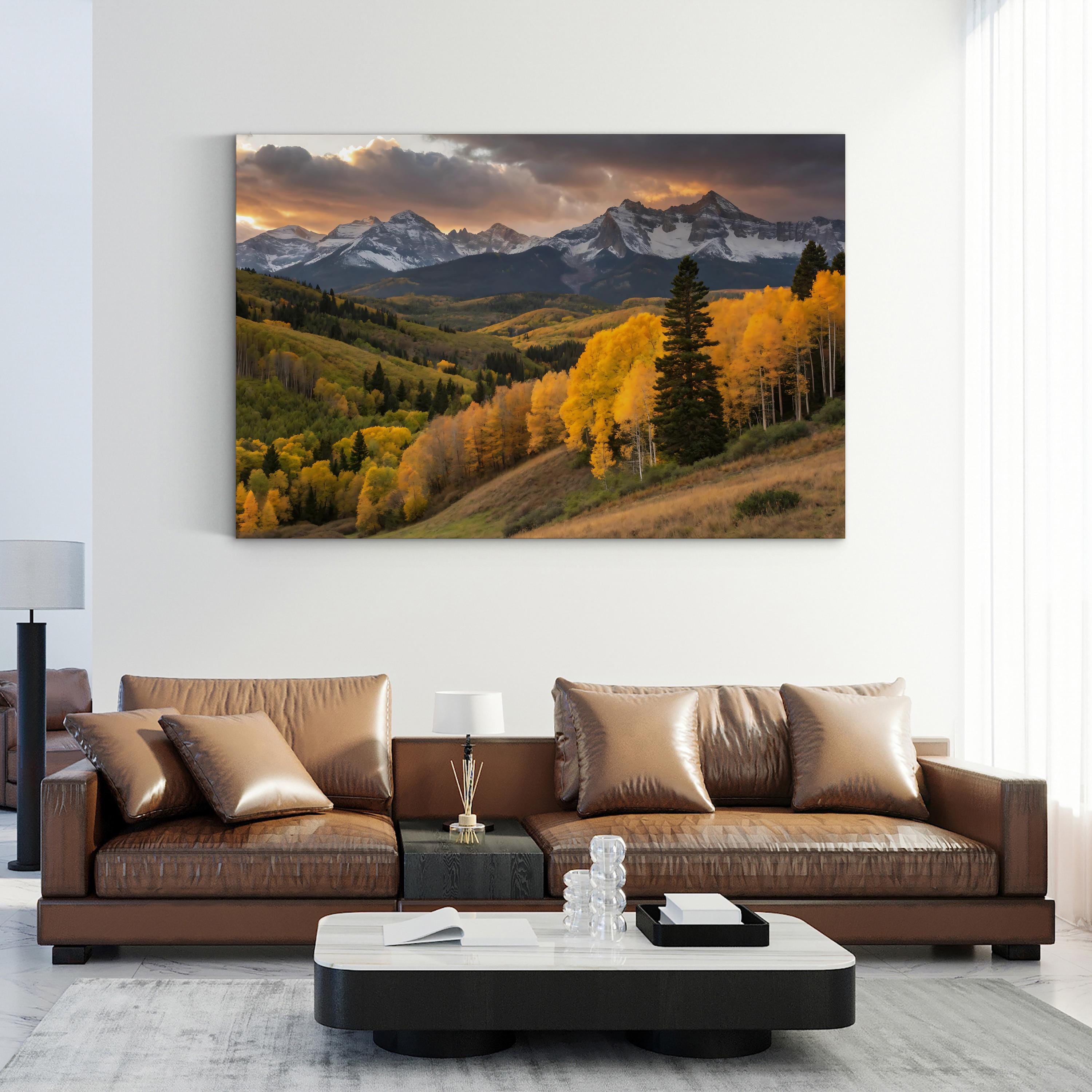 Fall Mountain Foliage – Vintage Photography Wall Art | Autumn Landscape Canvas Print