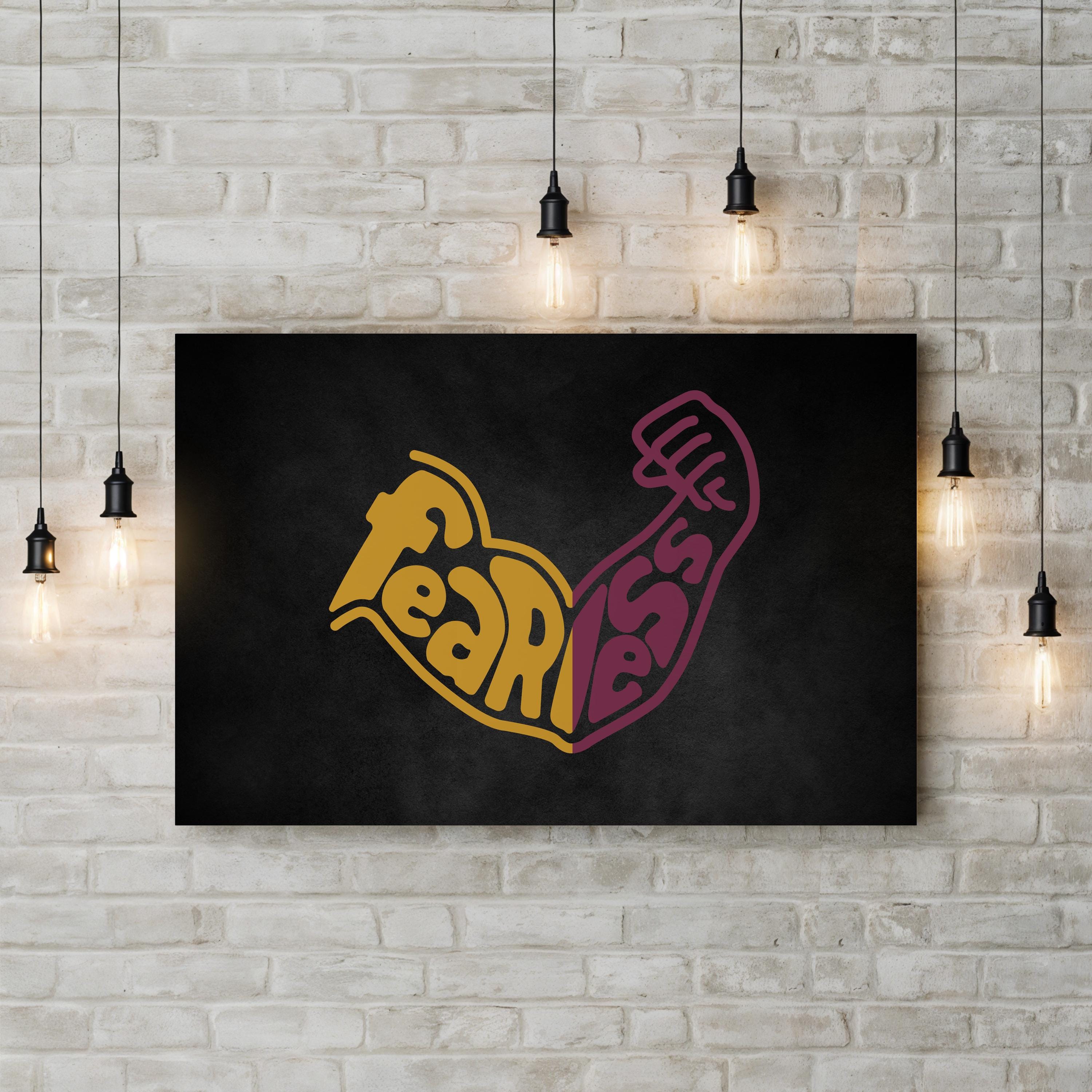 FEARLESS Calligraphy Canvas Art Print – Inspirational Typography in Vibrant Color