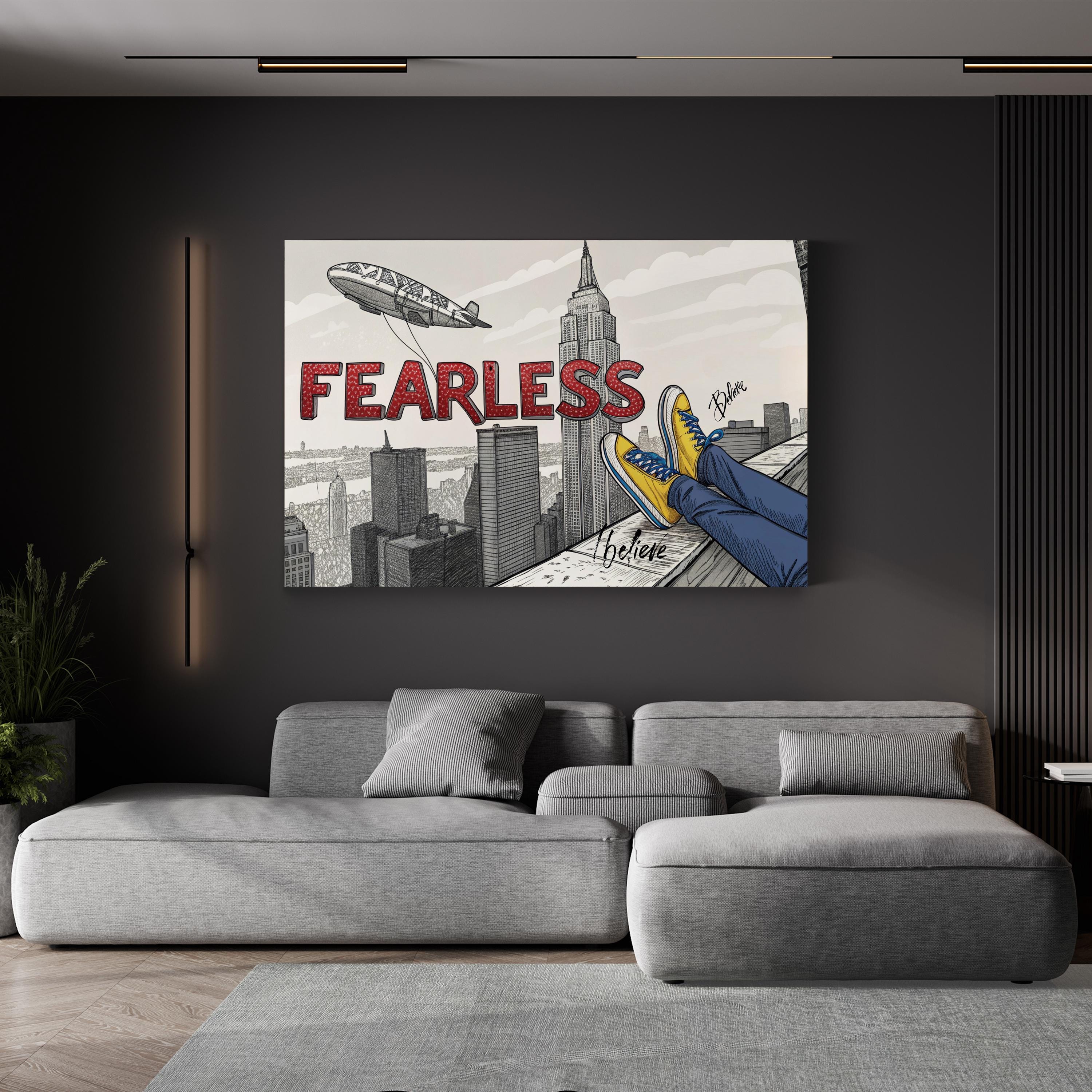 Fearless Inspirational Canvas Art Print – Motivational Wall Art for Modern Interiors