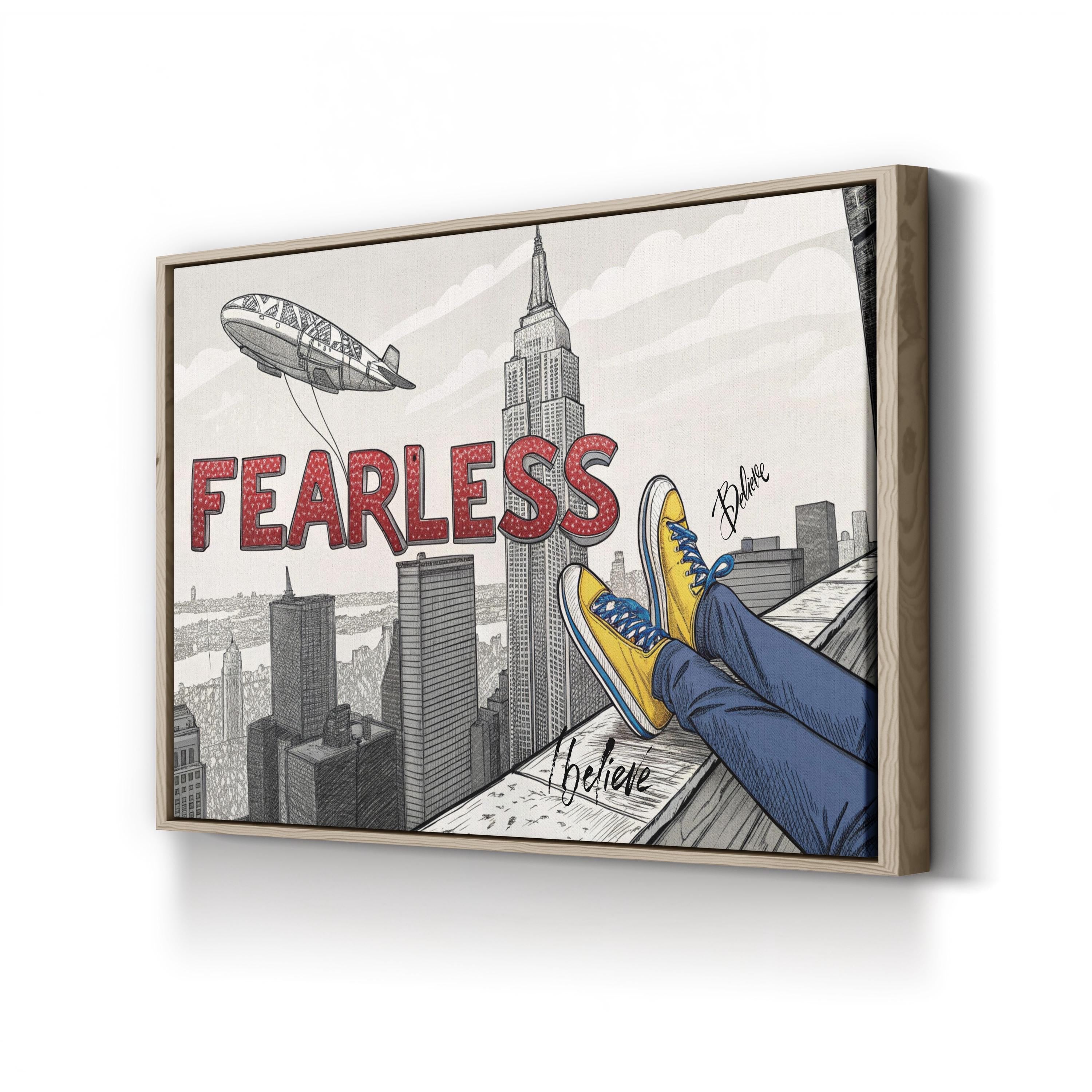 Fearless Inspirational Canvas Art Print – Motivational Wall Art for Modern Interiors