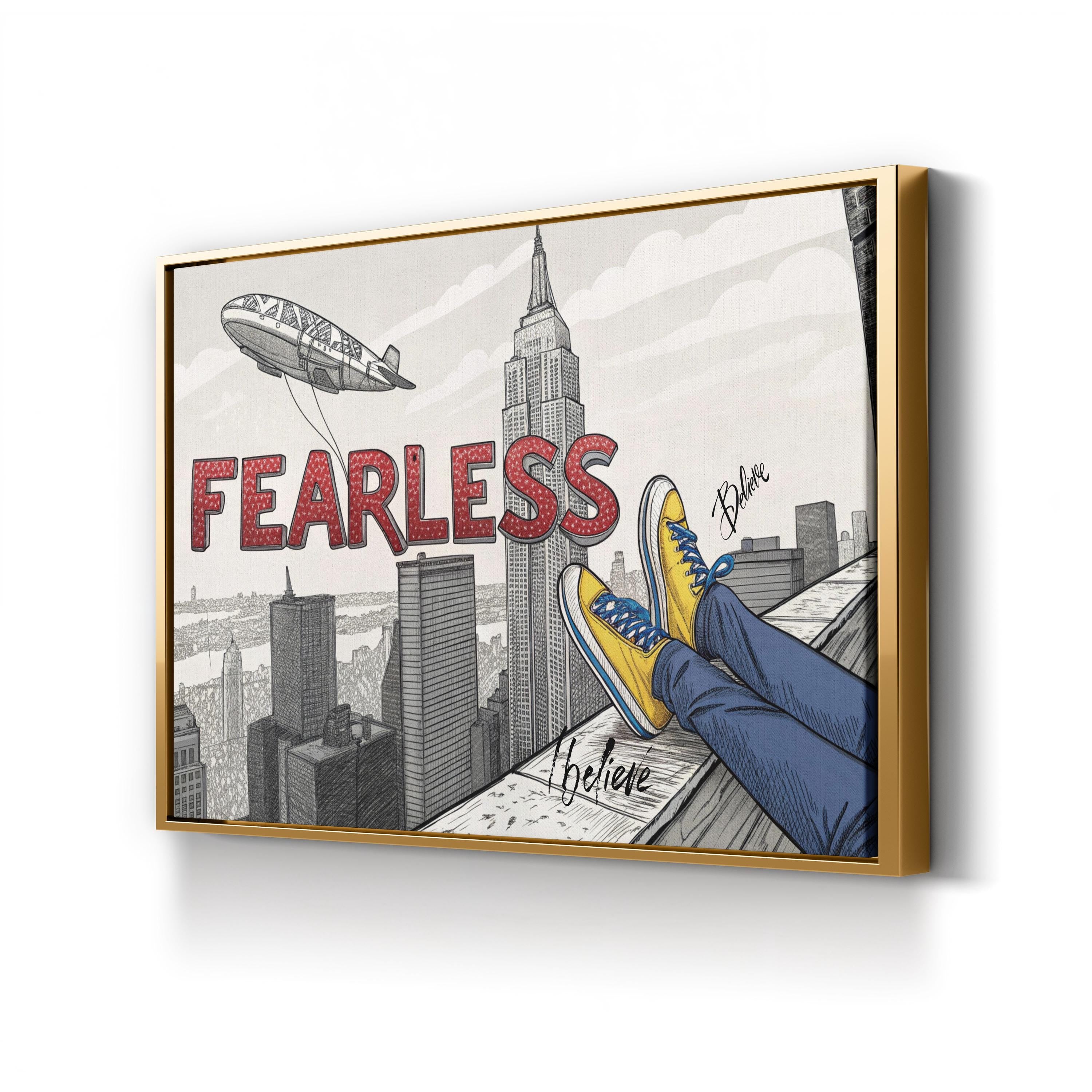 Fearless Inspirational Canvas Art Print – Motivational Wall Art for Modern Interiors