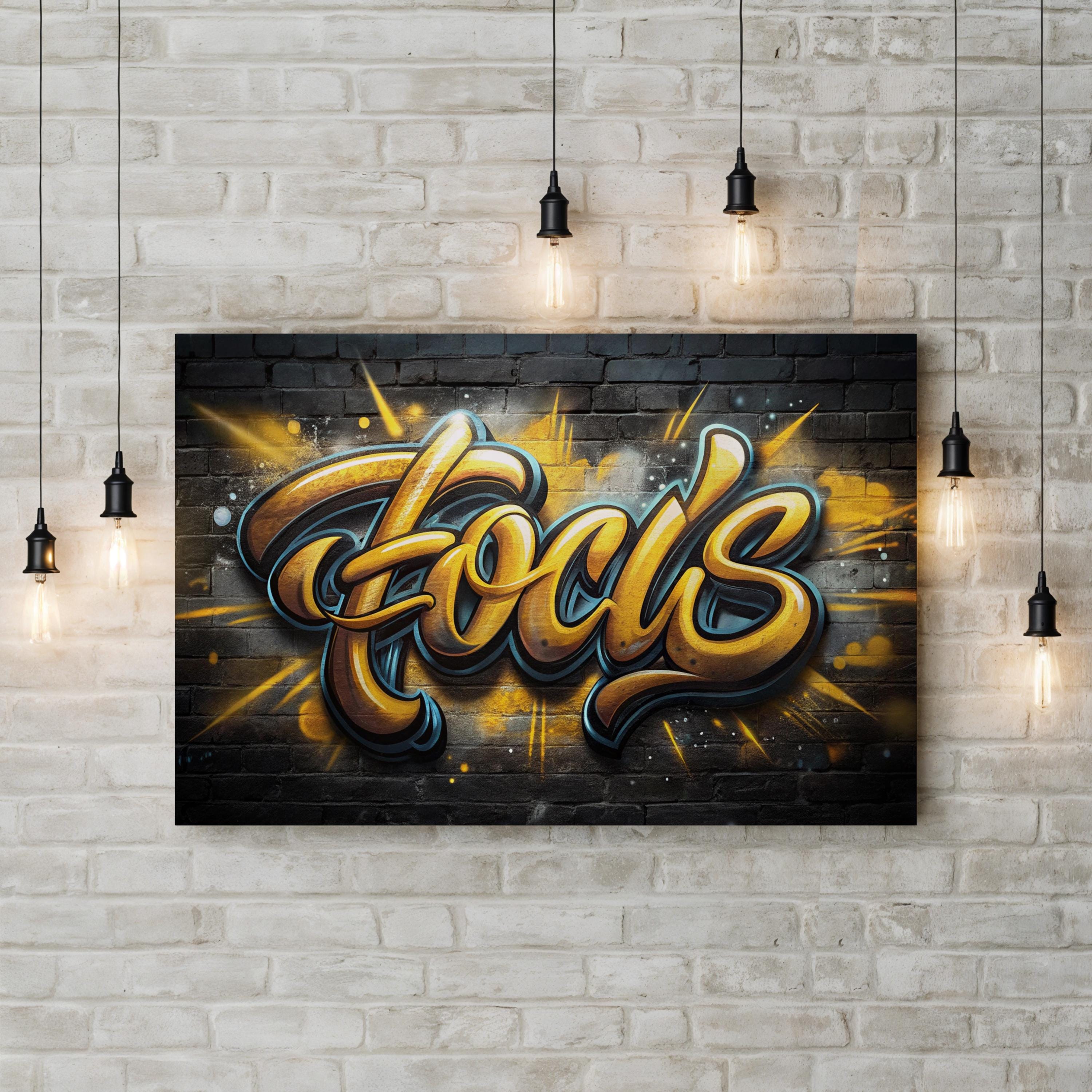 FOCUS Calligraphy Canvas Wall Art