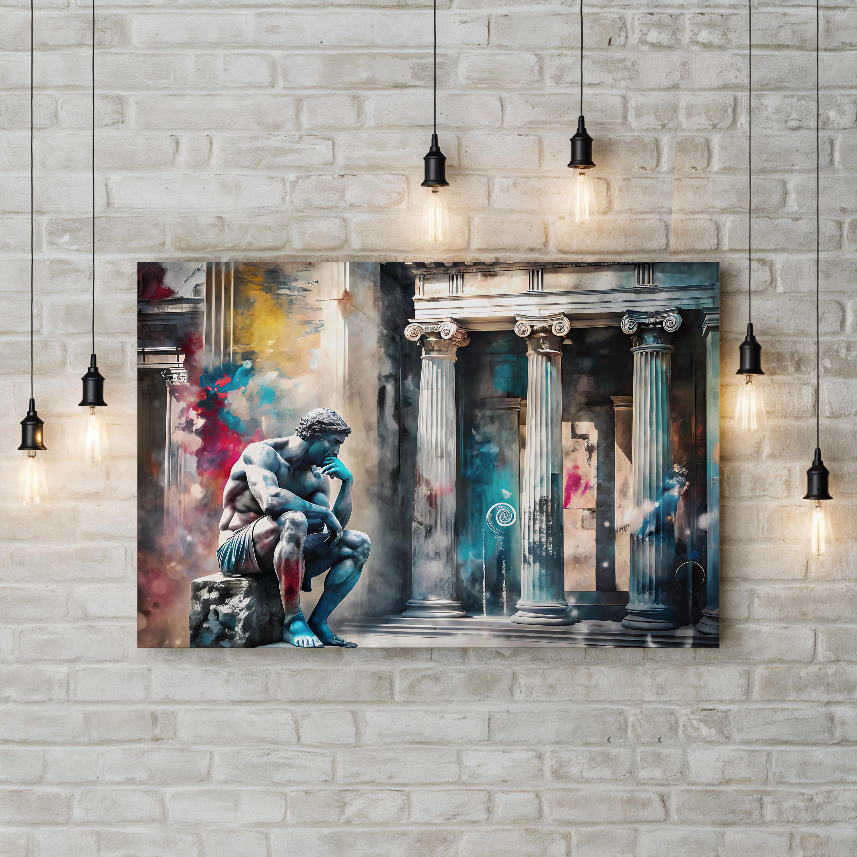 Abstract Graffiti Columns – Period Illustration Wall Art | Bold Urban Canvas Print