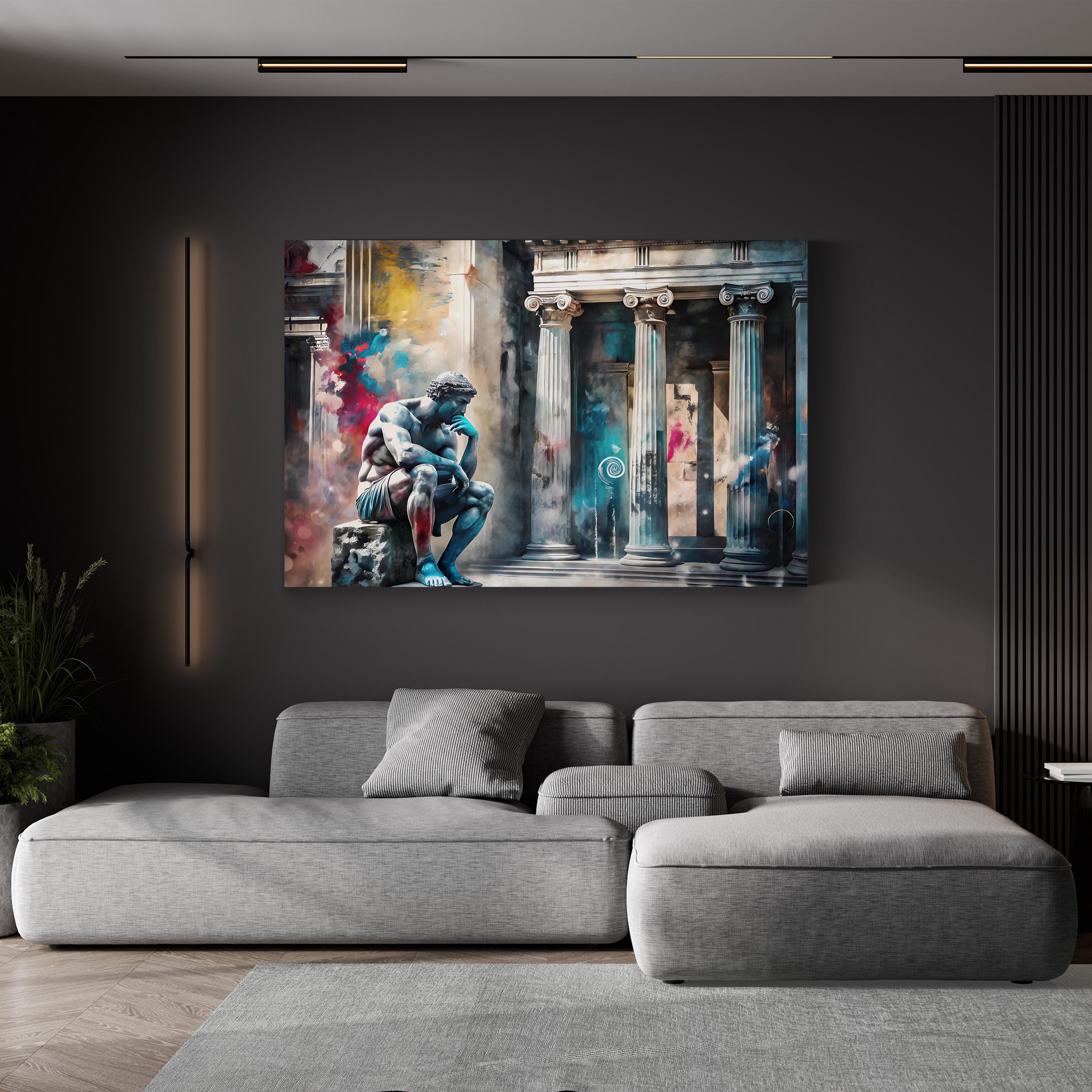 Abstract Graffiti Columns – Period Illustration Wall Art | Bold Urban Canvas Print