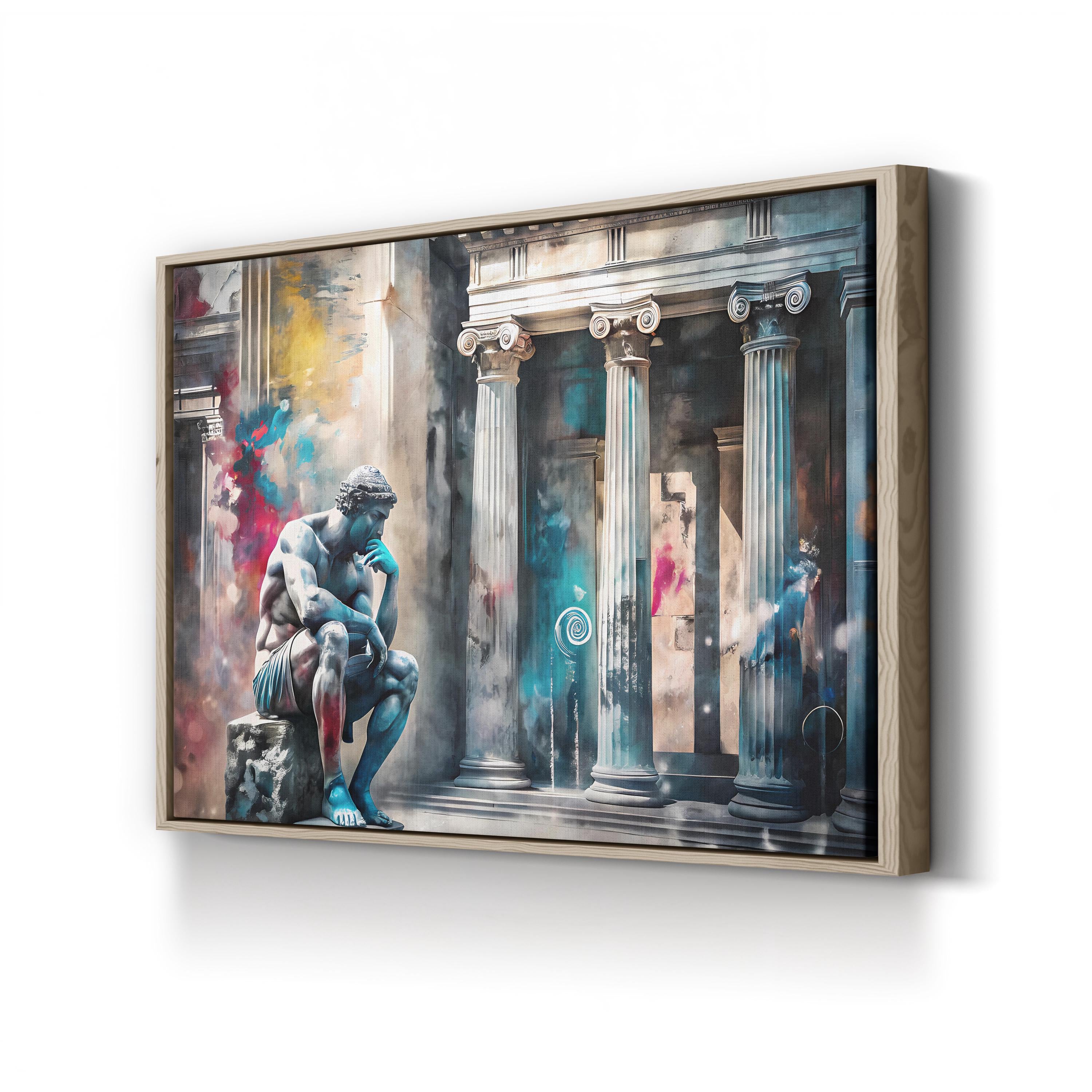 Abstract Graffiti Columns – Period Illustration Wall Art | Bold Urban Canvas Print